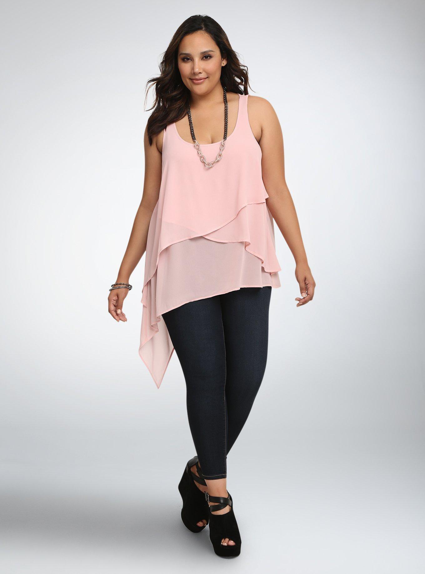 Plus Size - Chiffon Double Layer Tank - Torrid