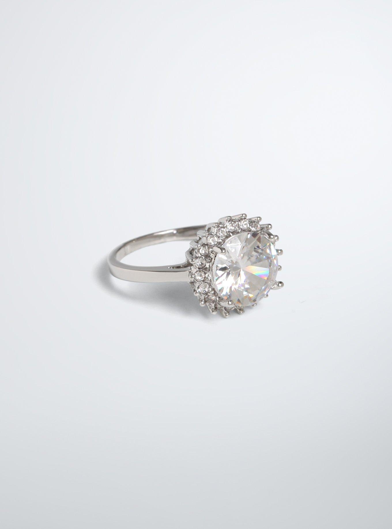 Plus Size Sunburst Gemstone Ring, SILVER, alternate