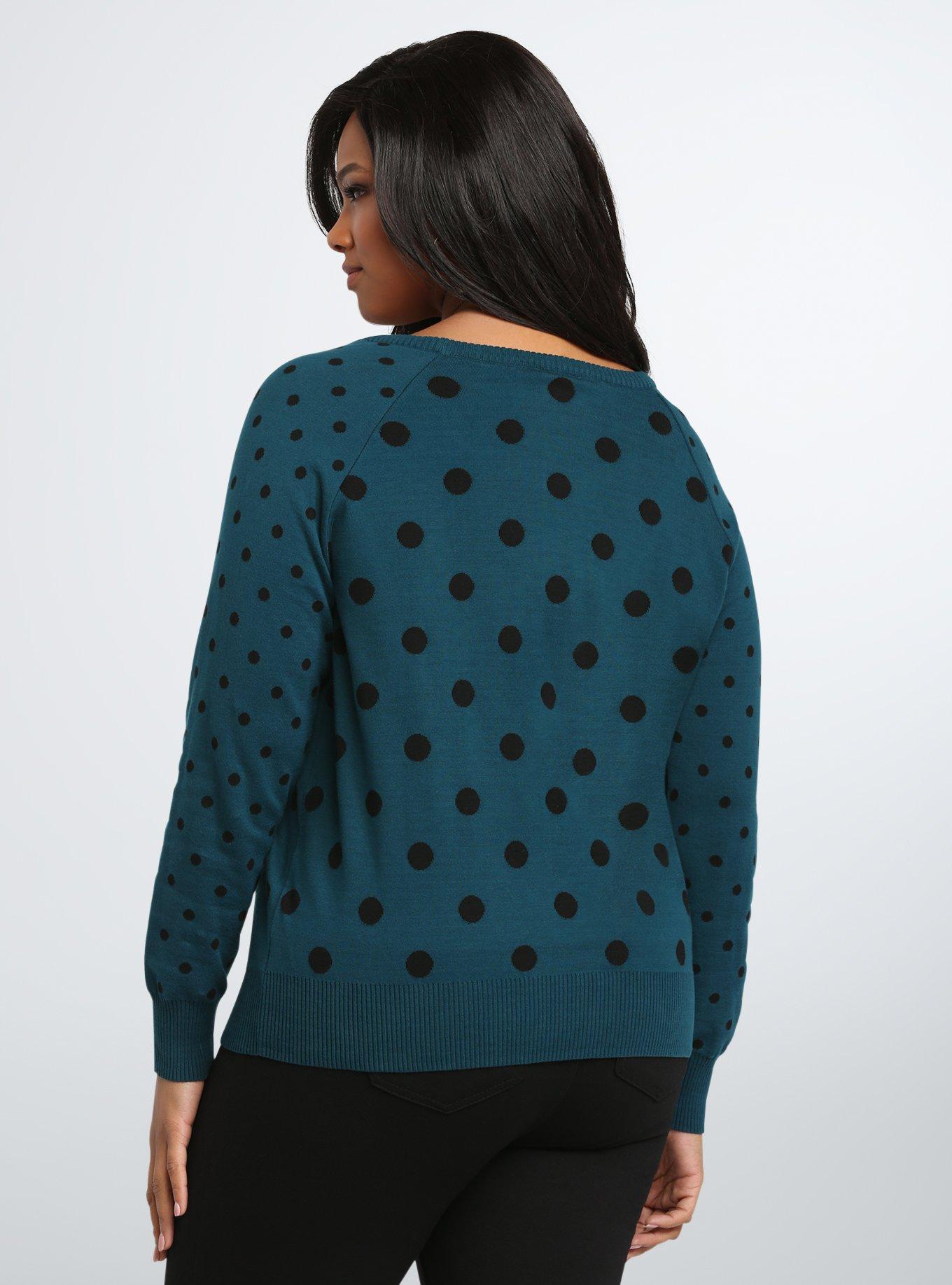 Plus size polka dot sweater sales
