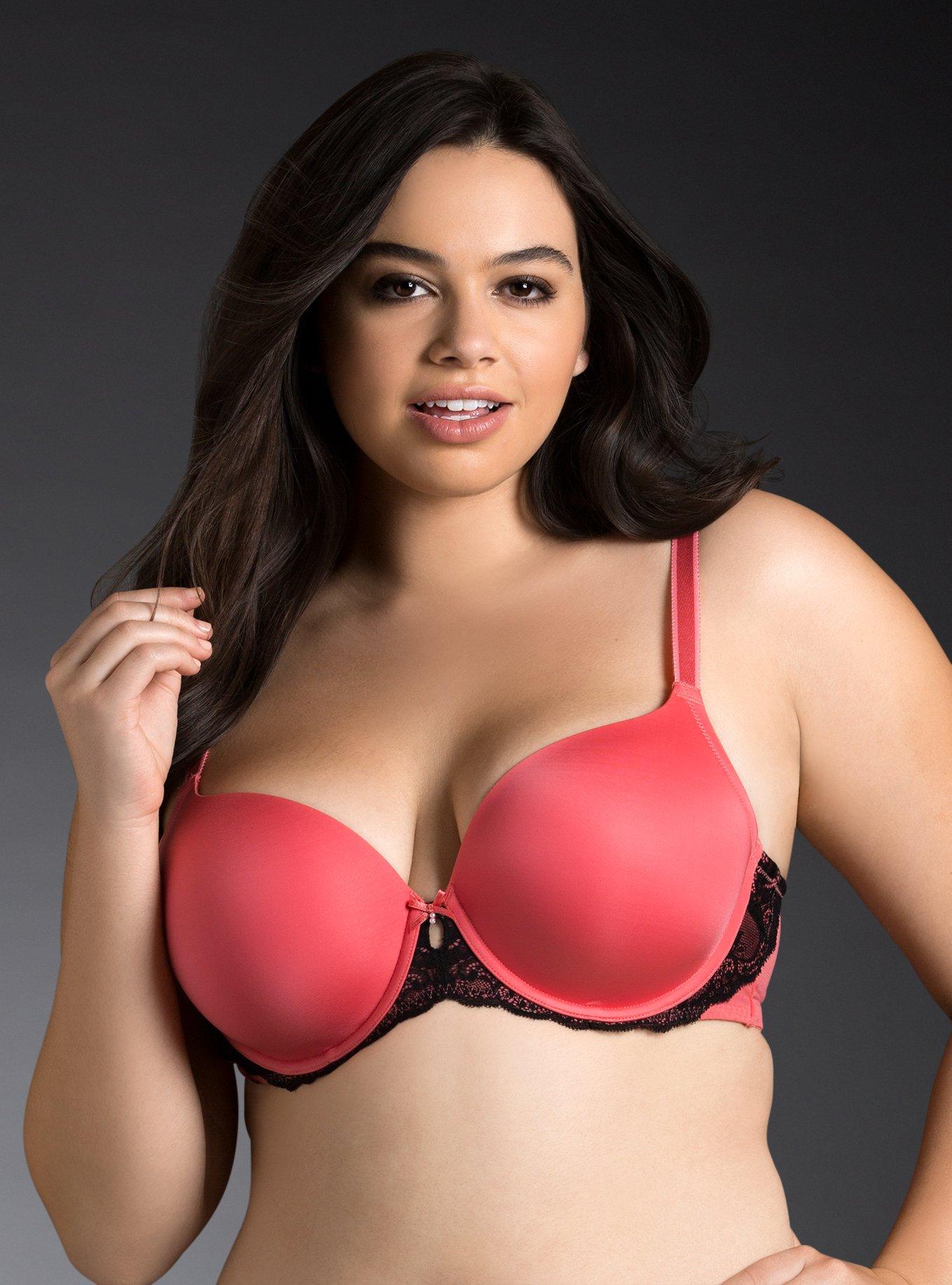 Torrid 46C coral lace bra  Coral lace, Lace bra, Bra