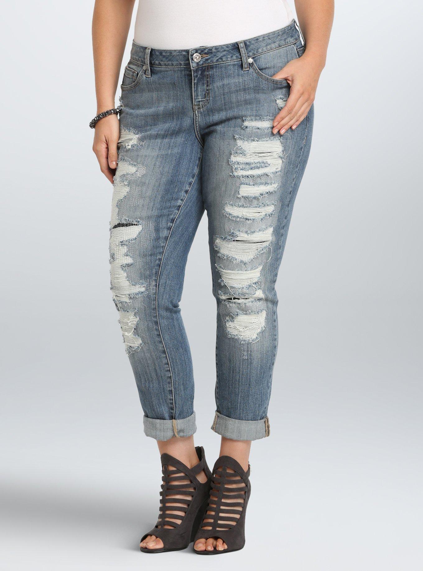 Women's Plus Size Ripped Jeans