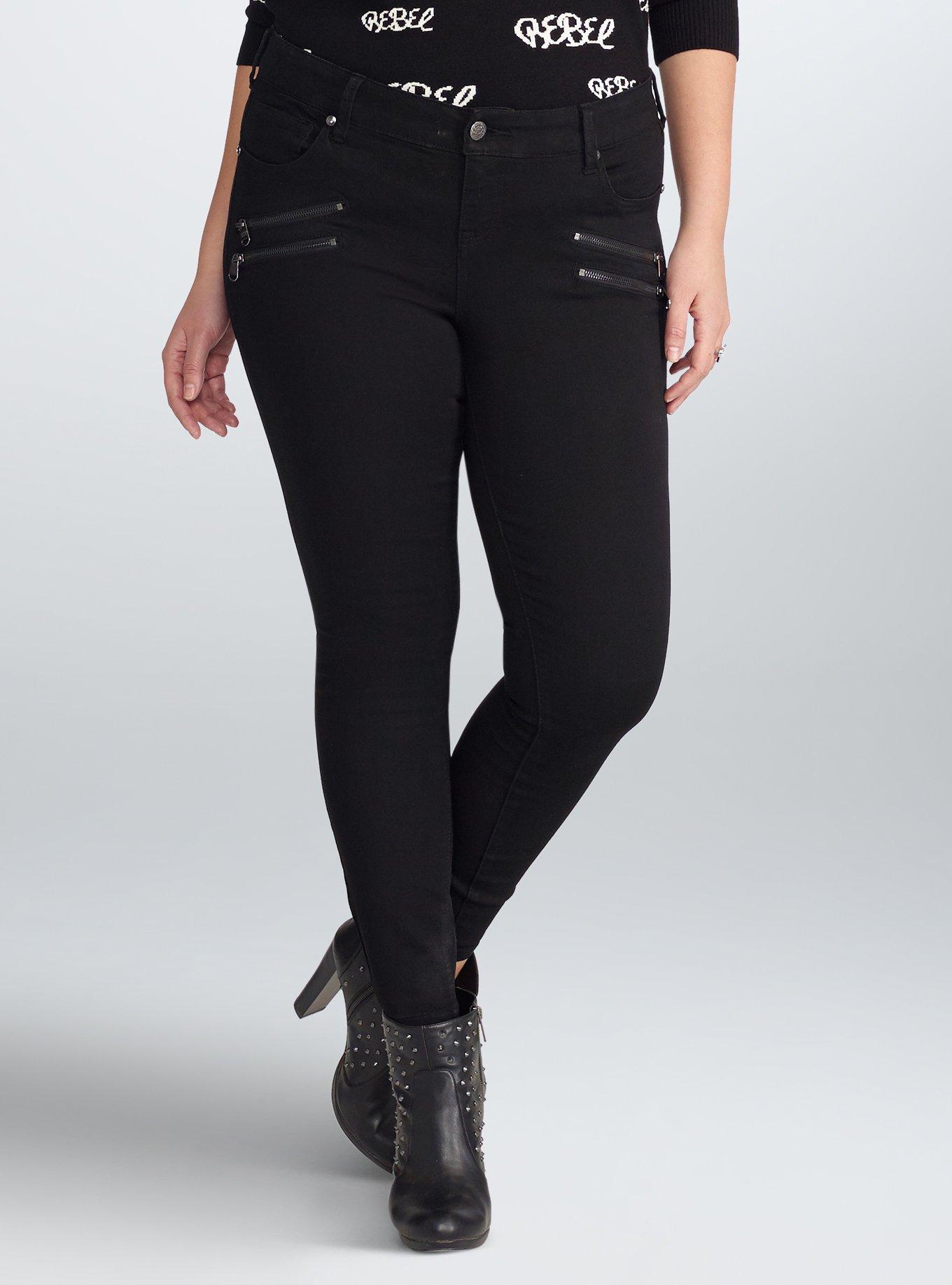 Plus Size - Rebel Wilson for Torrid Multi Zip Skinny Jeans - Torrid