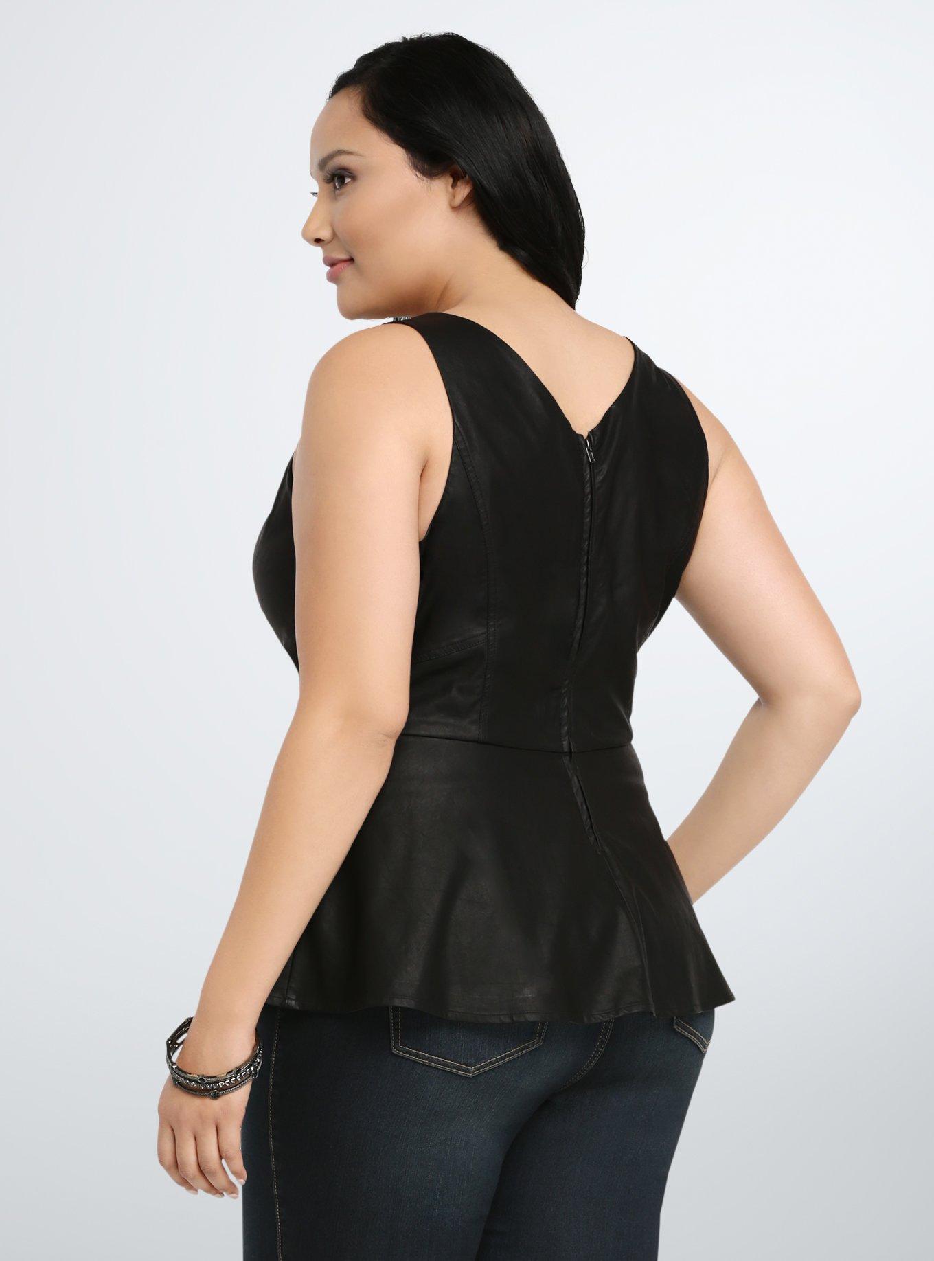 Plus Size - Faux Leather Corset Crop Top - Torrid