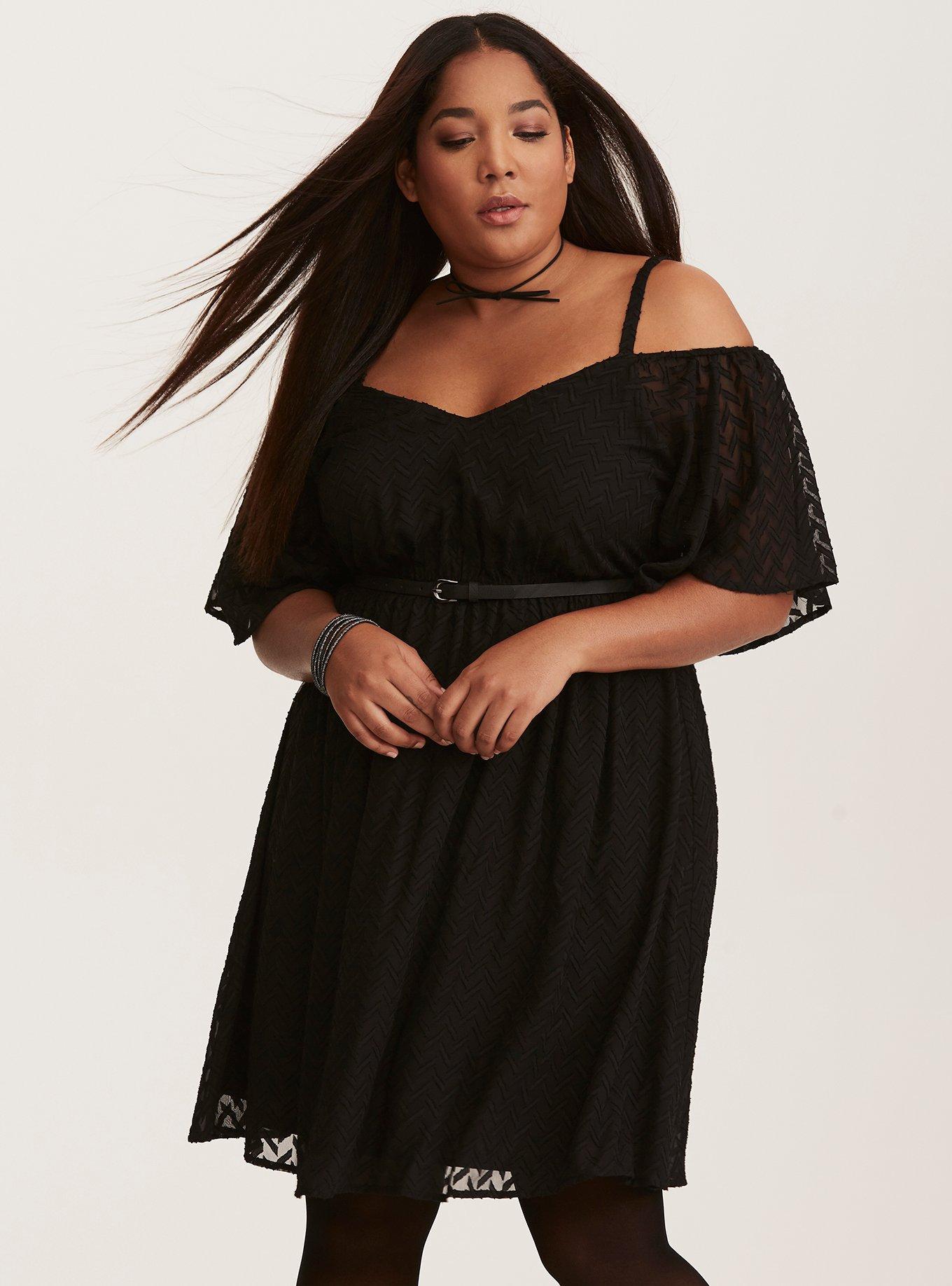 Plus Size - Textured Off Shoulder Dress - Torrid