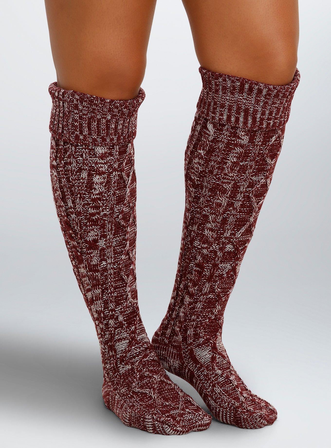 Plus Size Marled Knit Knee-High Socks Torrid