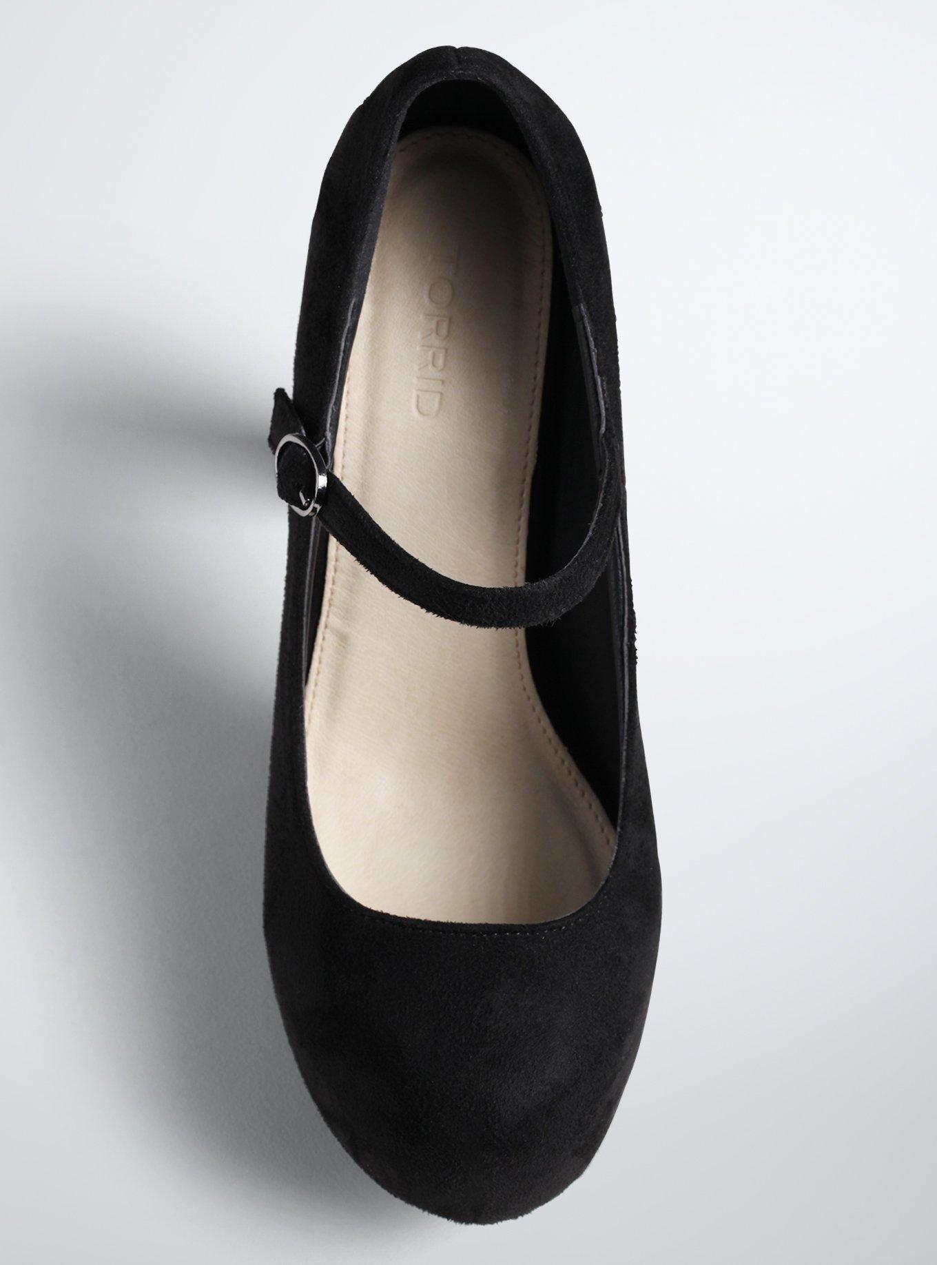 Black suede pumps wide hot sale width