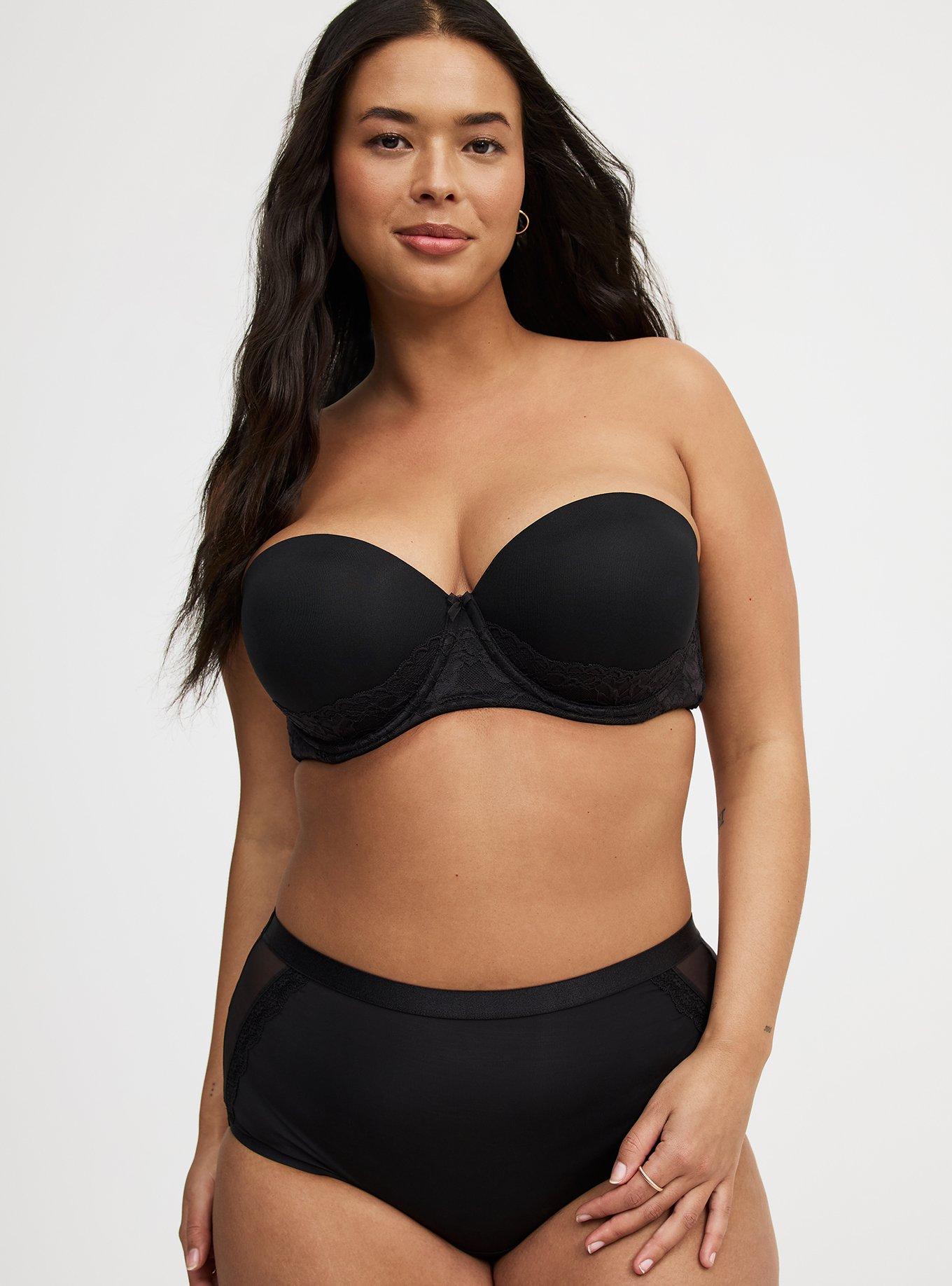 Deyllo Women's Strapless Push Up Full Cup Plus Size Underwire