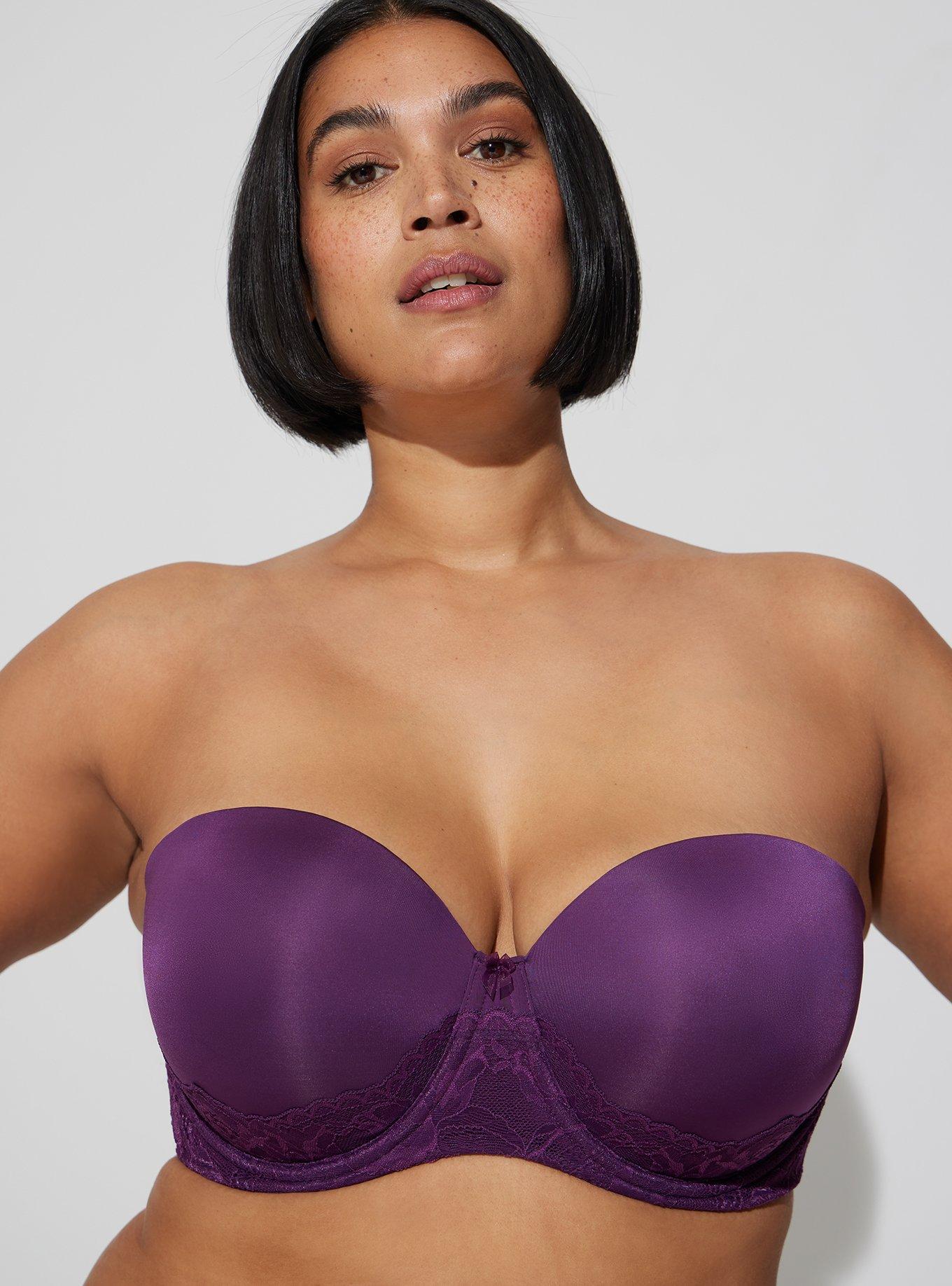 Torrid Curve Plus Size Women's Purple Push Up Strapless Lace Bra Size 40C -  $23 - From Kelly