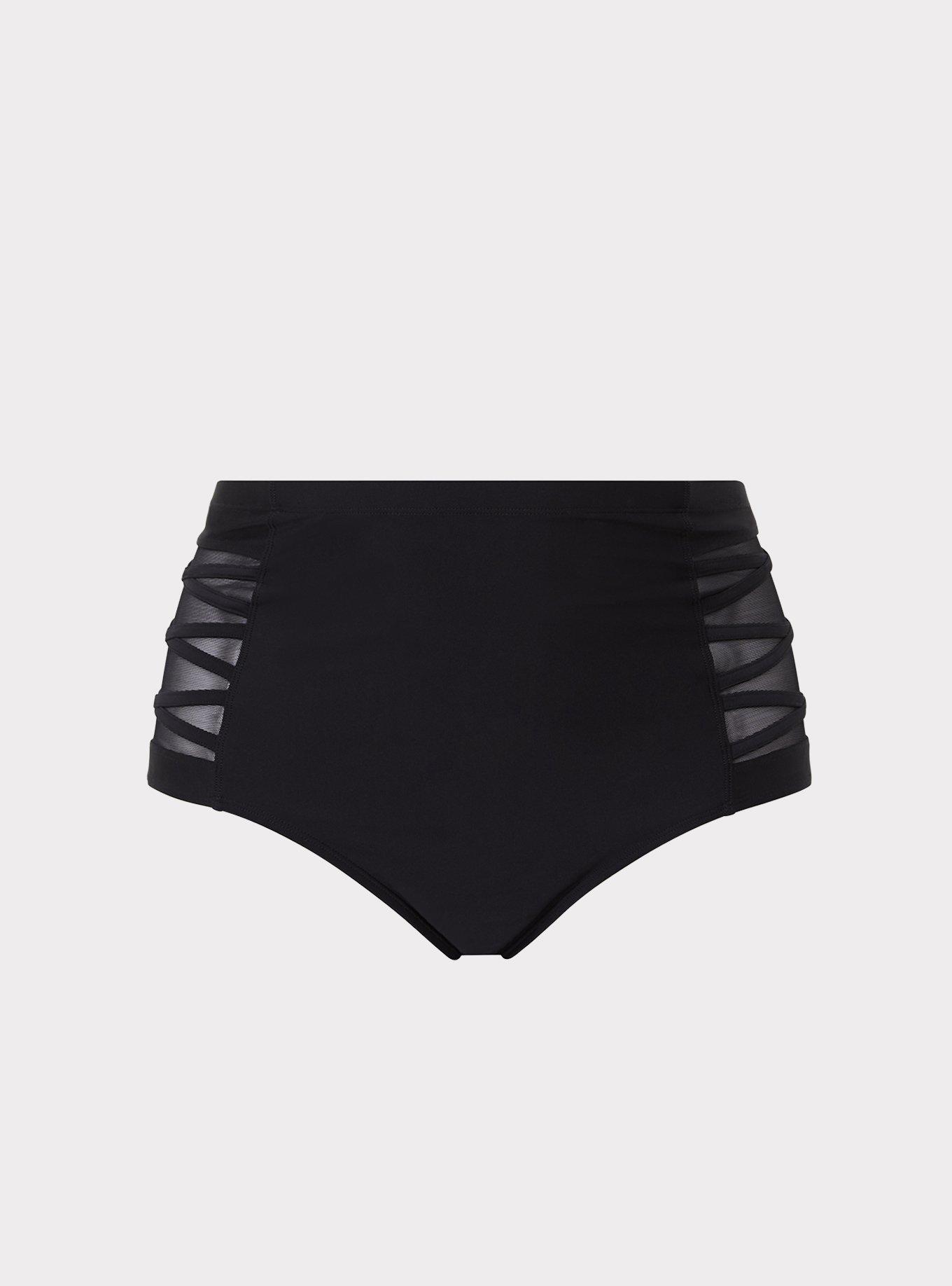 High-Rise Lattice Side Swim Bottom