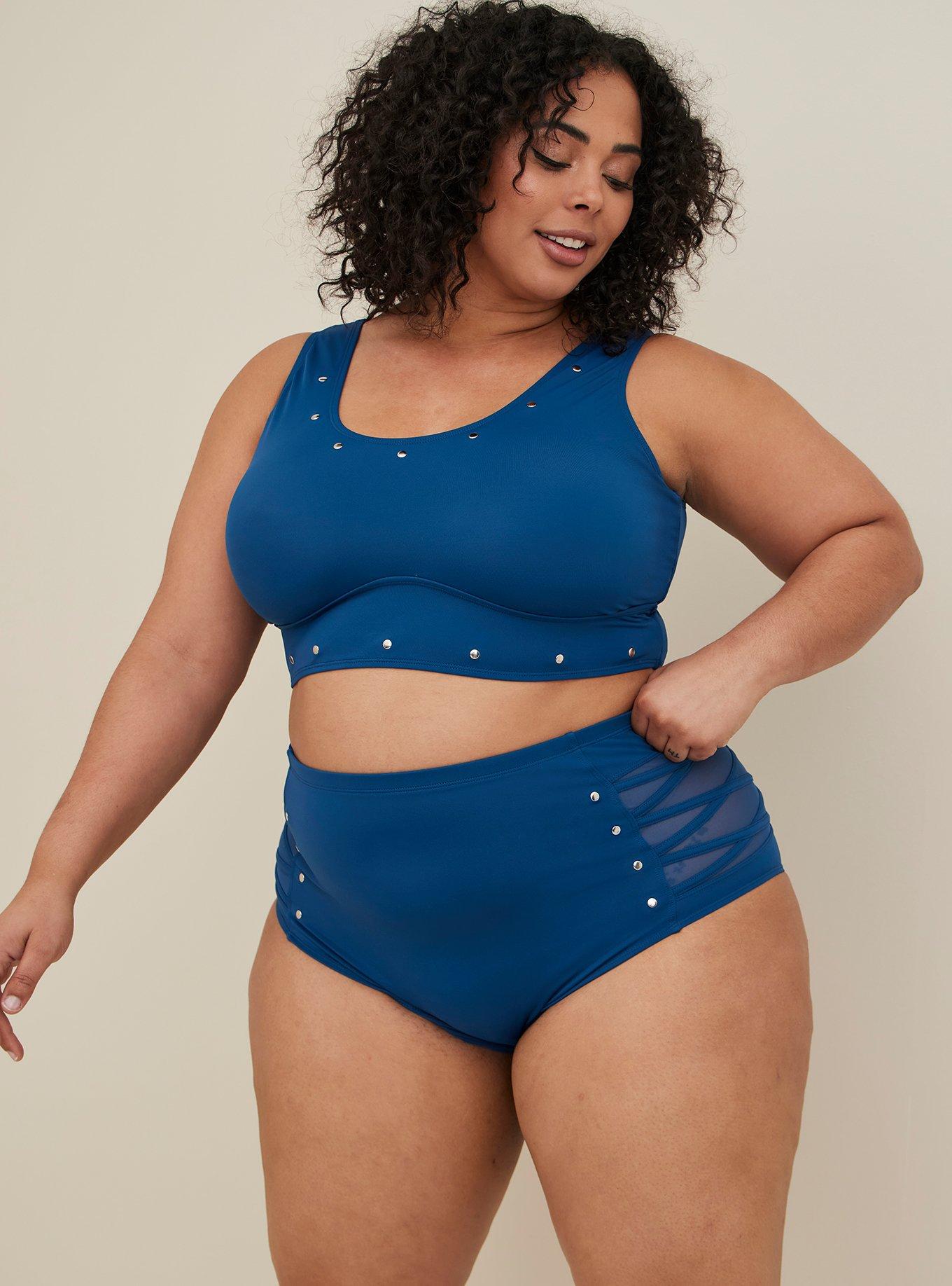 Plus Size - High-Rise Lattice Side Swim Bottom - Torrid