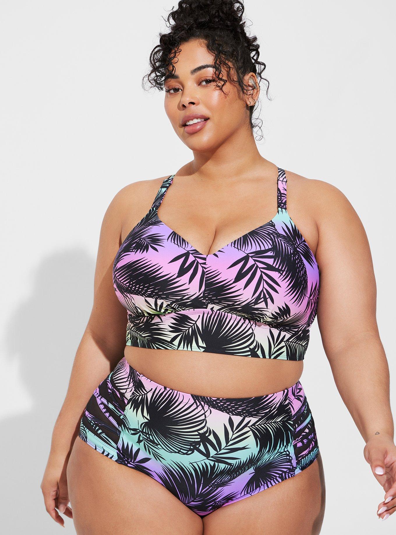 Plus Size - Leaves Print Active Swim Shirt - Torrid