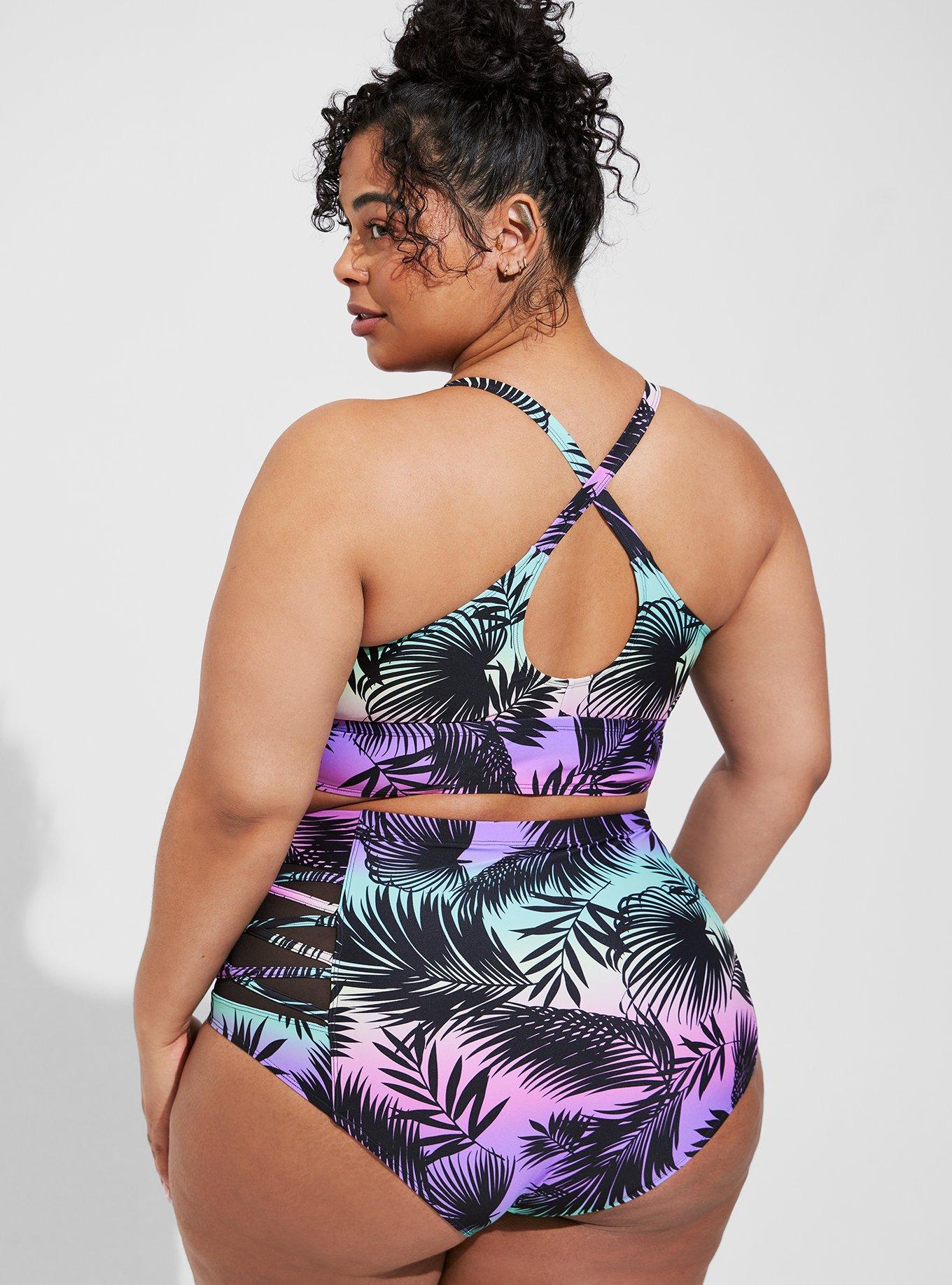 Plus Size - Leaves Print Active Swim Shirt - Torrid