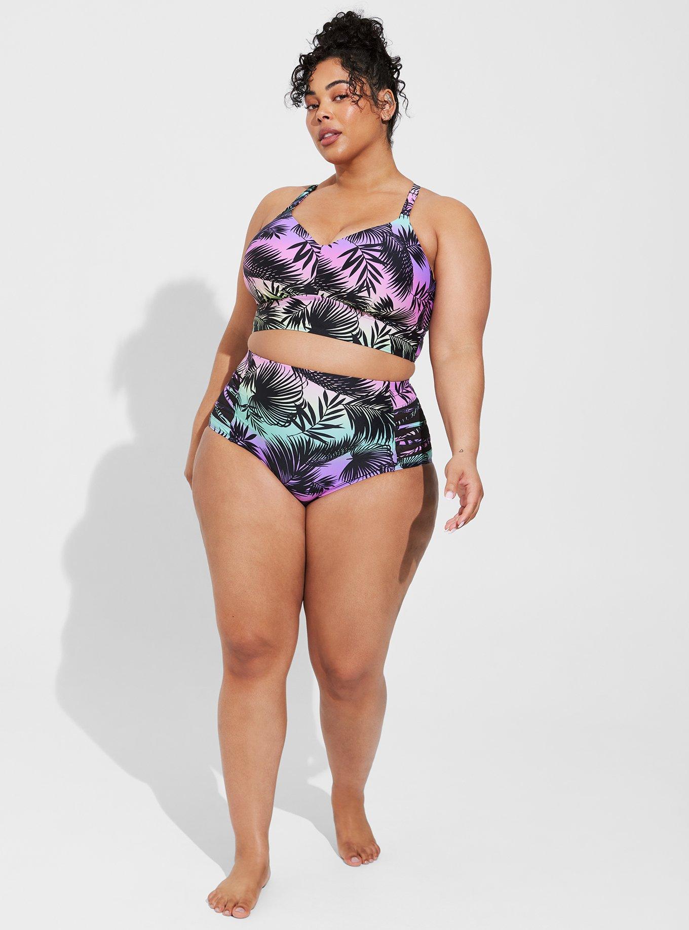 Plus Size - High-Rise Lattice Side Swim Bottom - Torrid