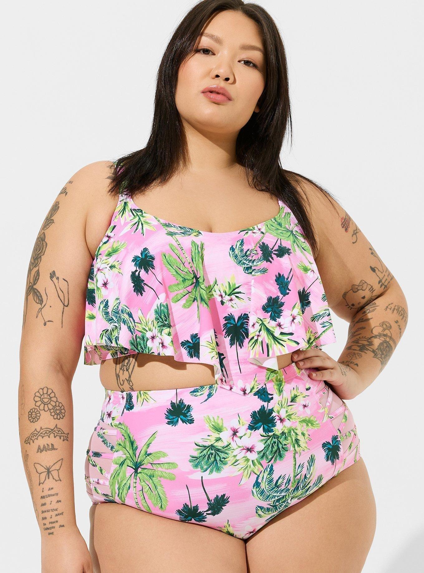 Plus Size - Ultra High Rise Ruched Swim Short - Torrid