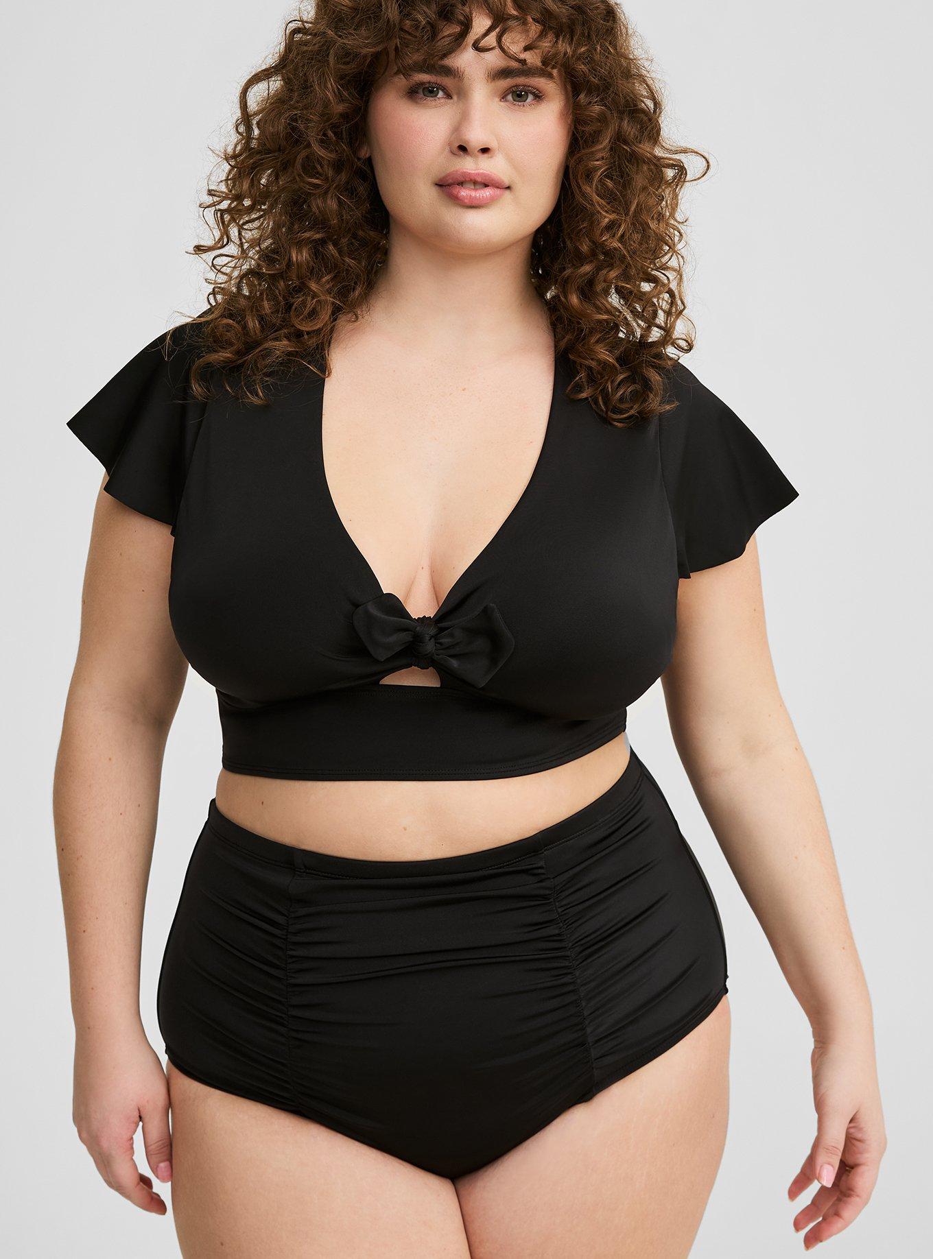 High-Rise Ruched Bikini Bottom