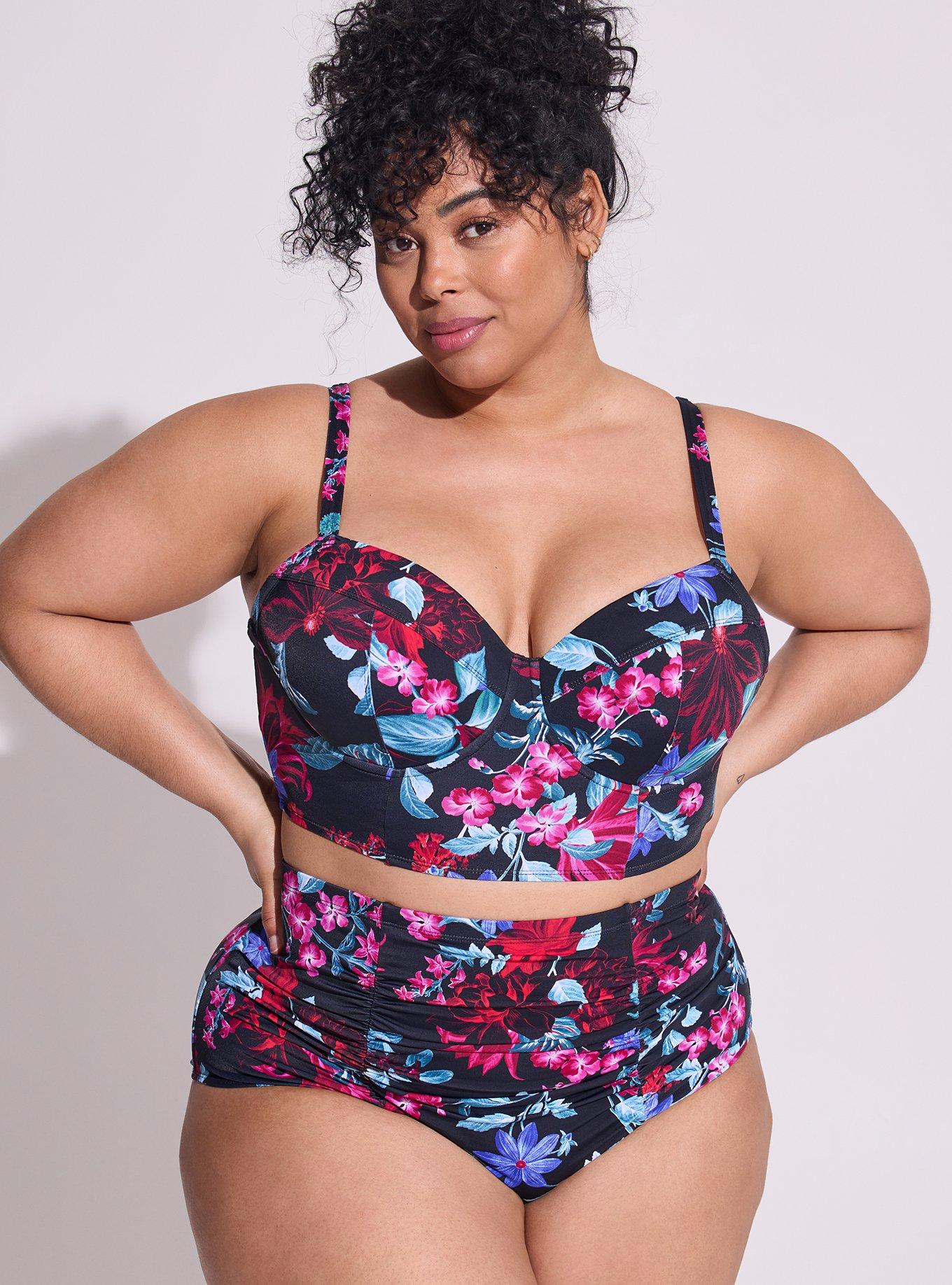 Plus Size - High-Rise Ruched Cheeky Swim Bottom - Torrid