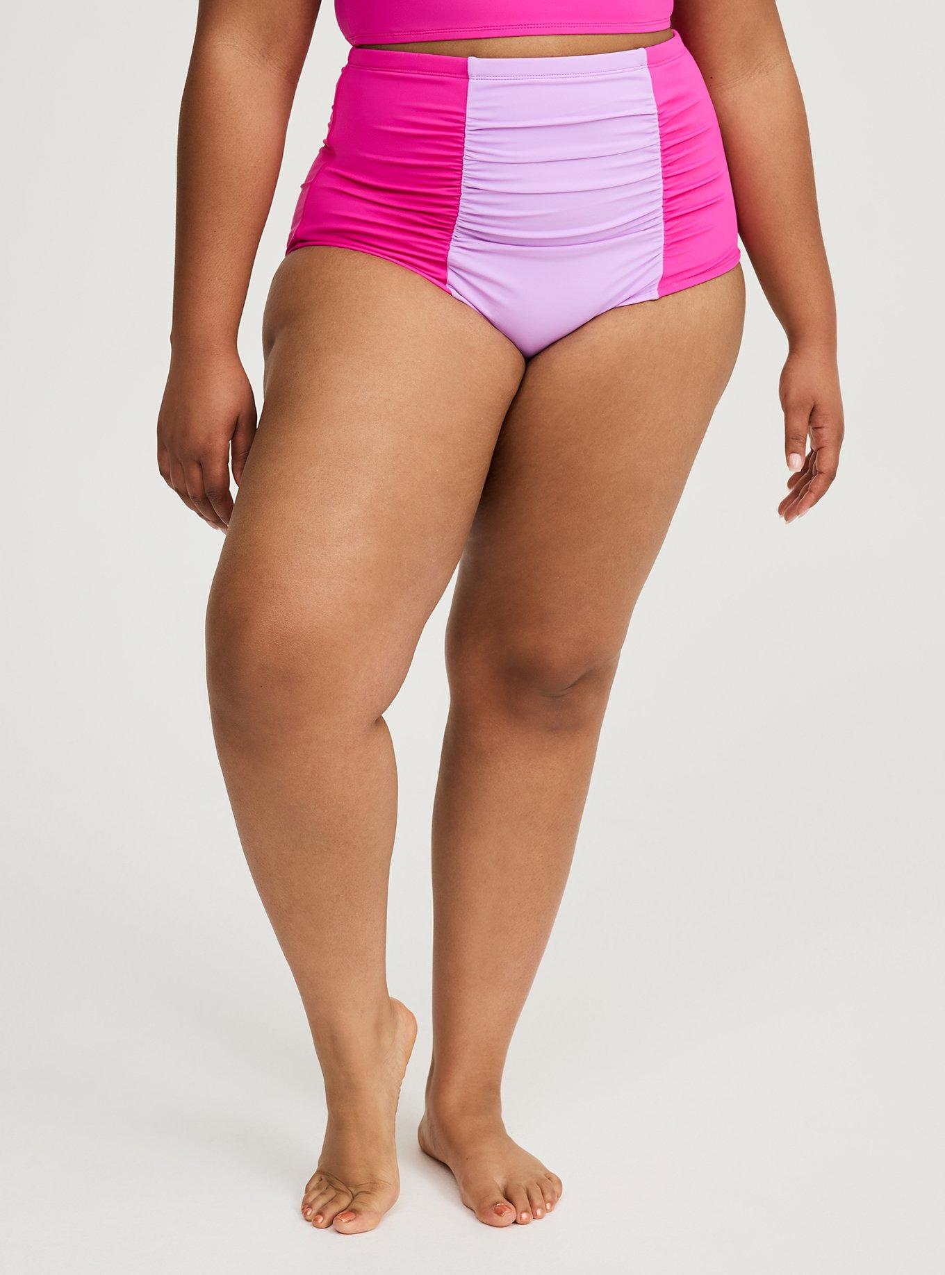High-Rise Ruched Swim Bottom