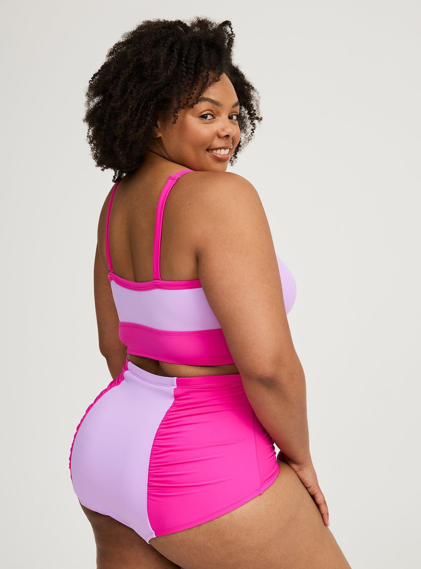 High-Rise Ruched Swim Bottom