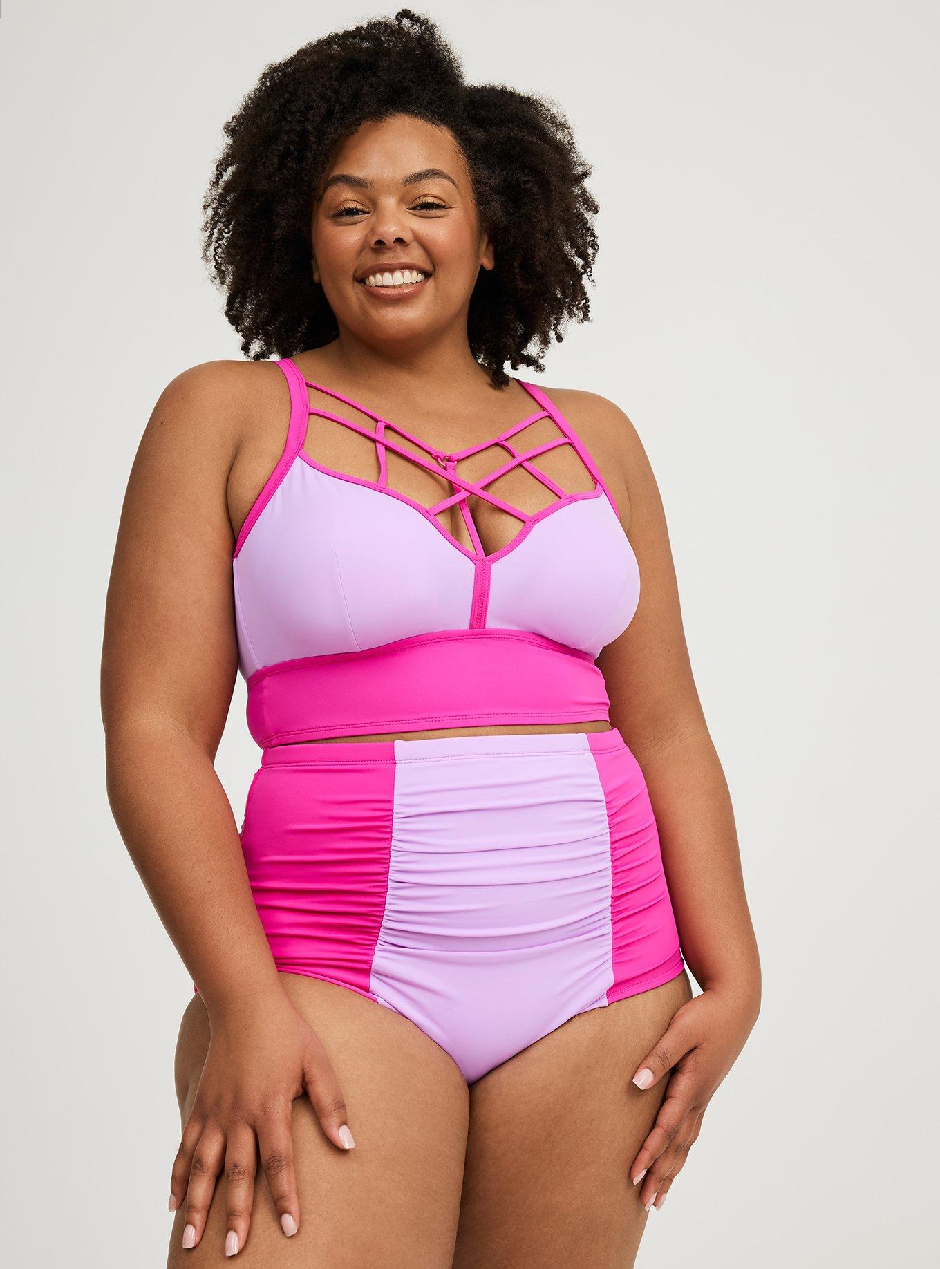 High-Rise Ruched Swim Bottom
