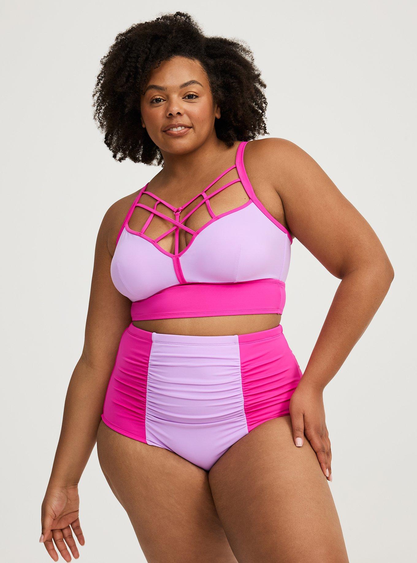 High-Rise Ruched Swim Bottom