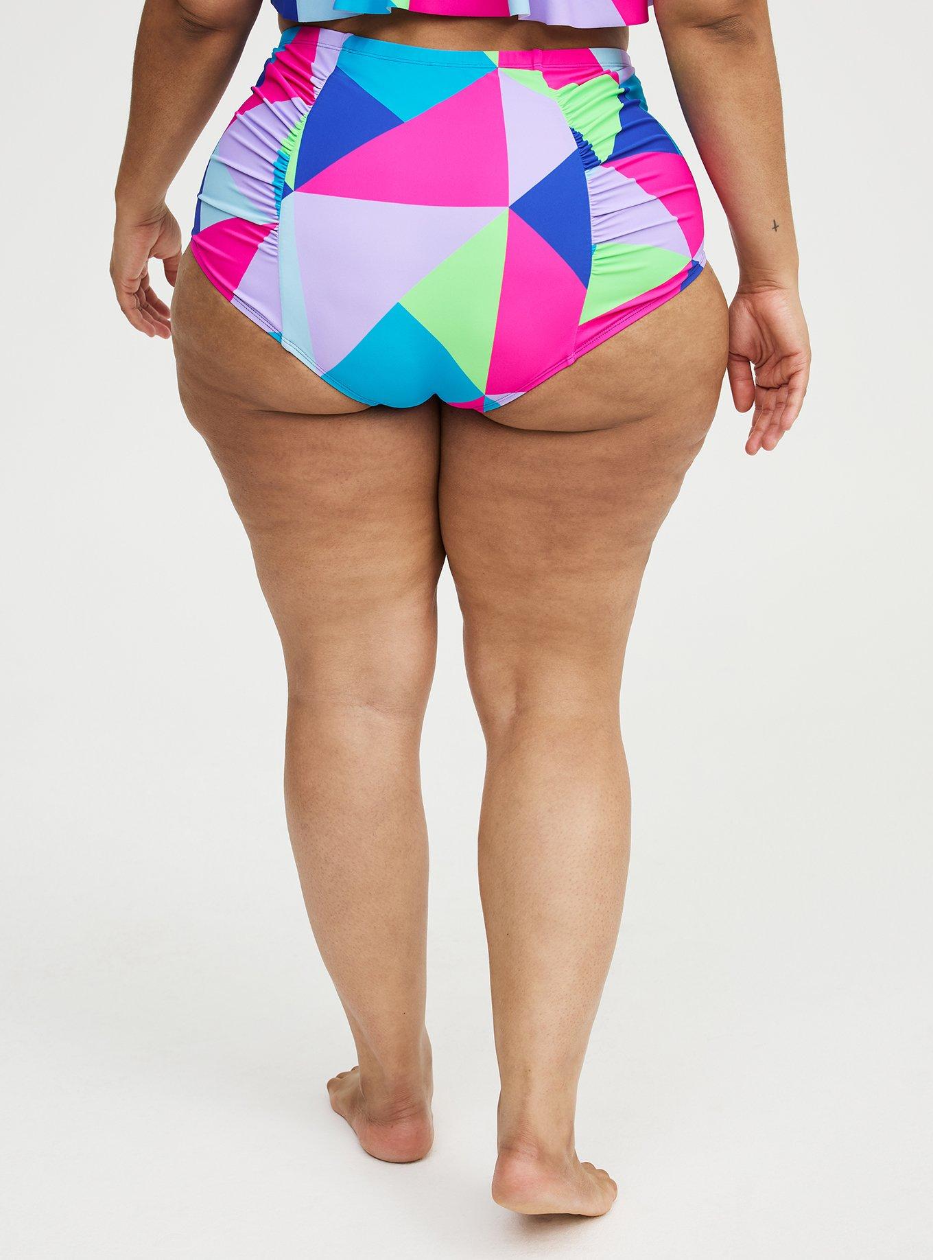 High-Rise Ruched Swim Bottom, CHILL OUT GEO MULTI, alternate