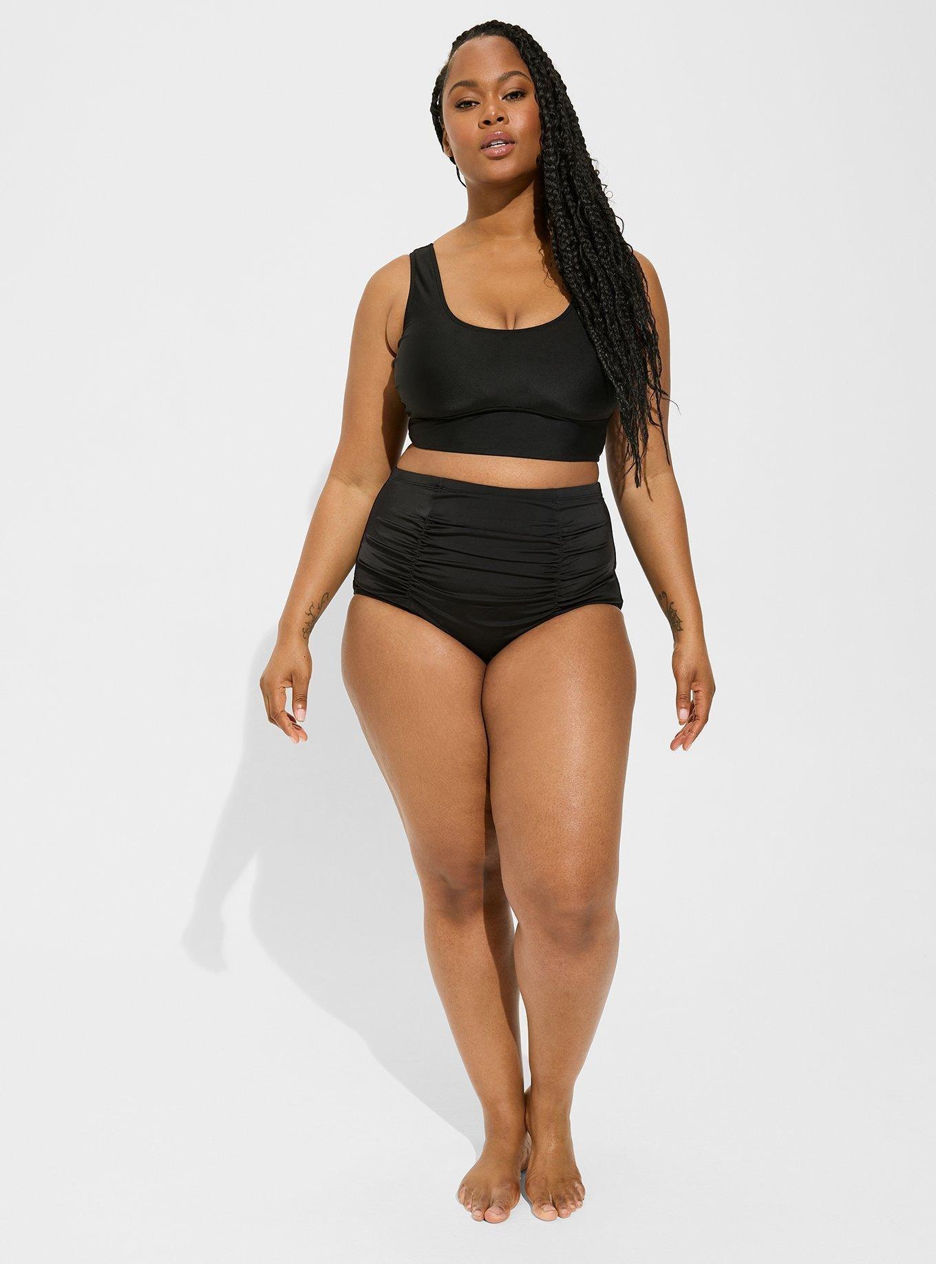 Shape Black Ruched Side High Rise Swimsuit