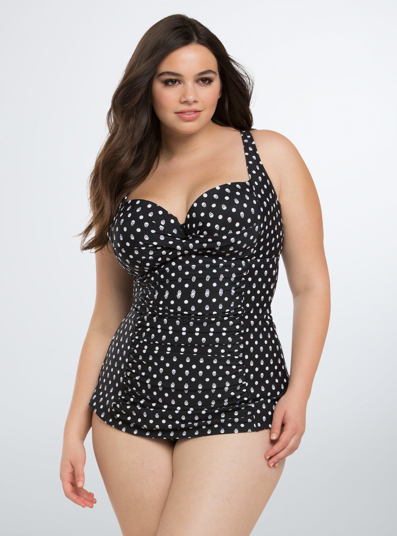 Torrid swim mesh dot off store the shoulder