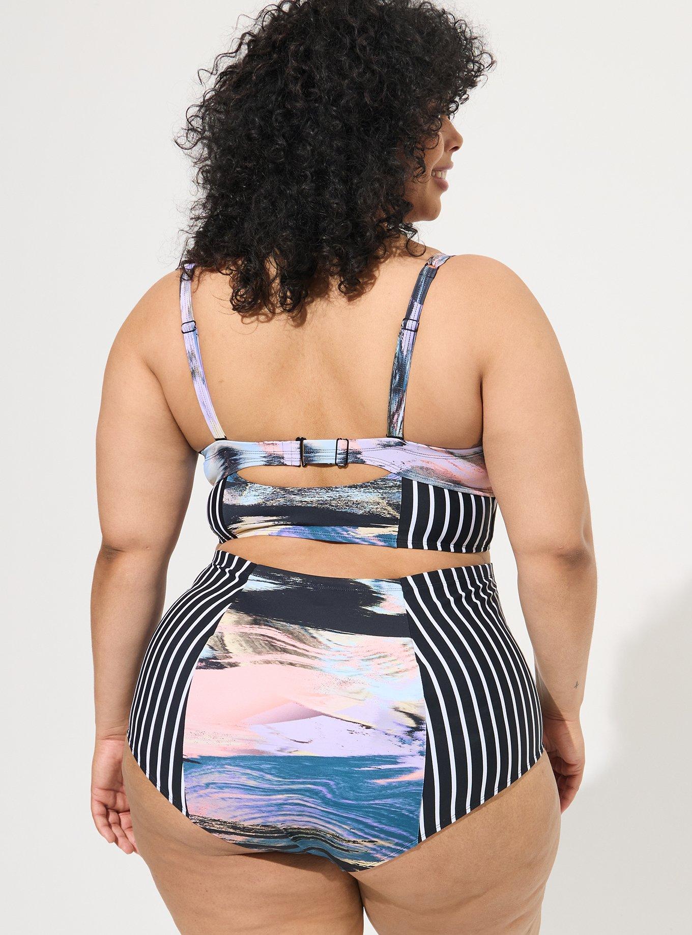 High Waist Swim Bottom, SHORELINE MARBLE PERFECT STRIPE, alternate