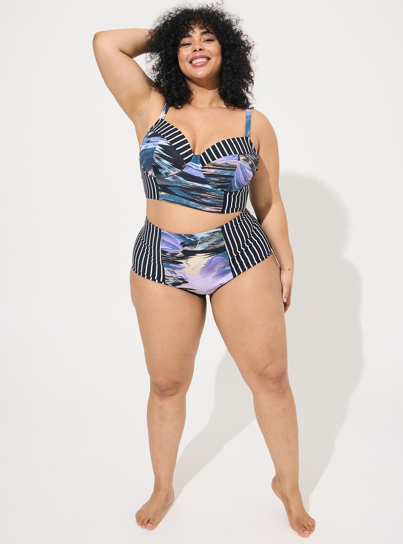 High Waist Swim Bottom, SHORELINE MARBLE PERFECT STRIPE, alternate