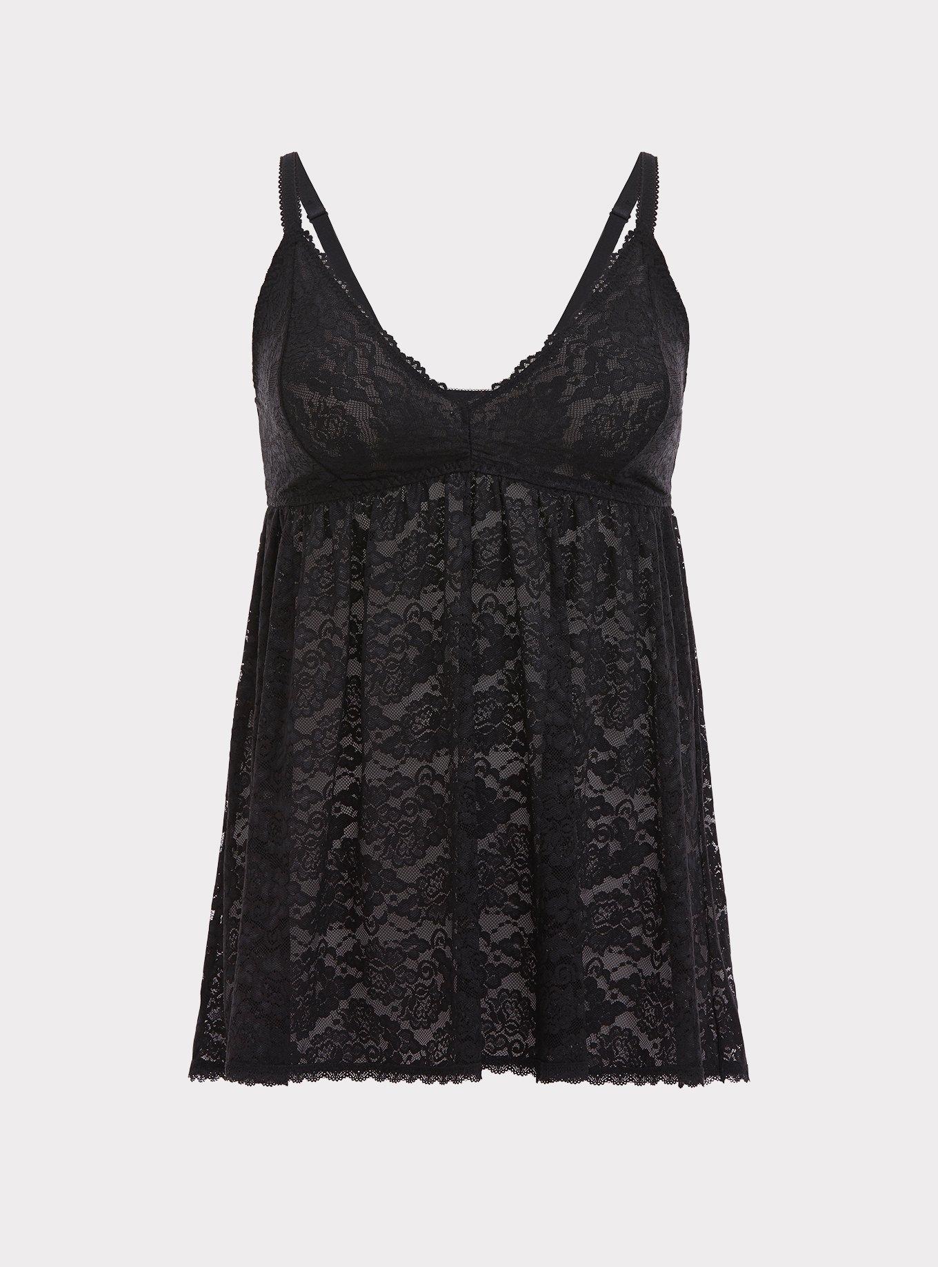 Torrid 1 selling Black Sheer Tiered Lace Babydoll Tank Top