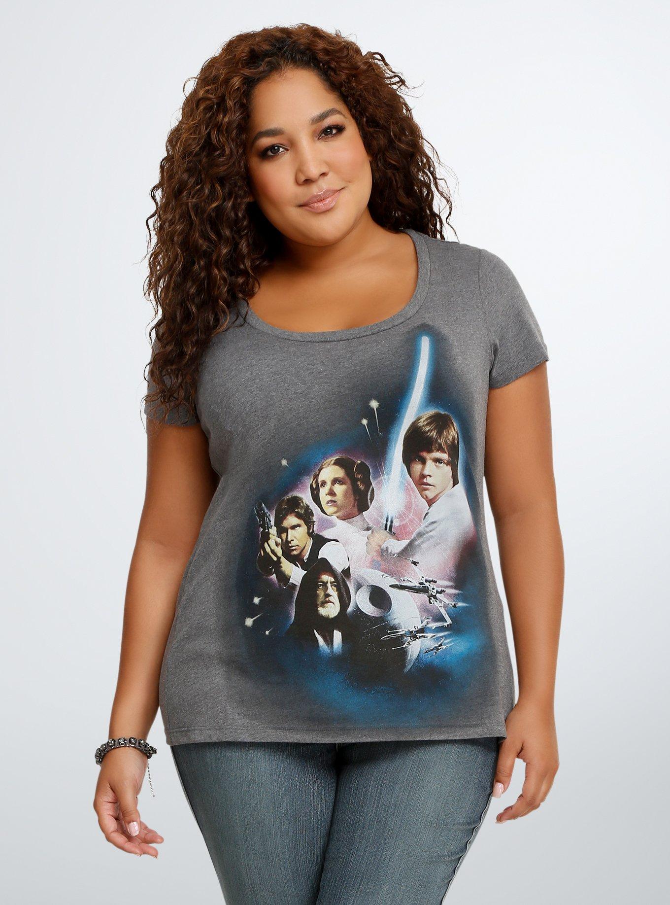 Plus Size Star Wars Lightsaber Scoop Tee, NONEC, hi-res