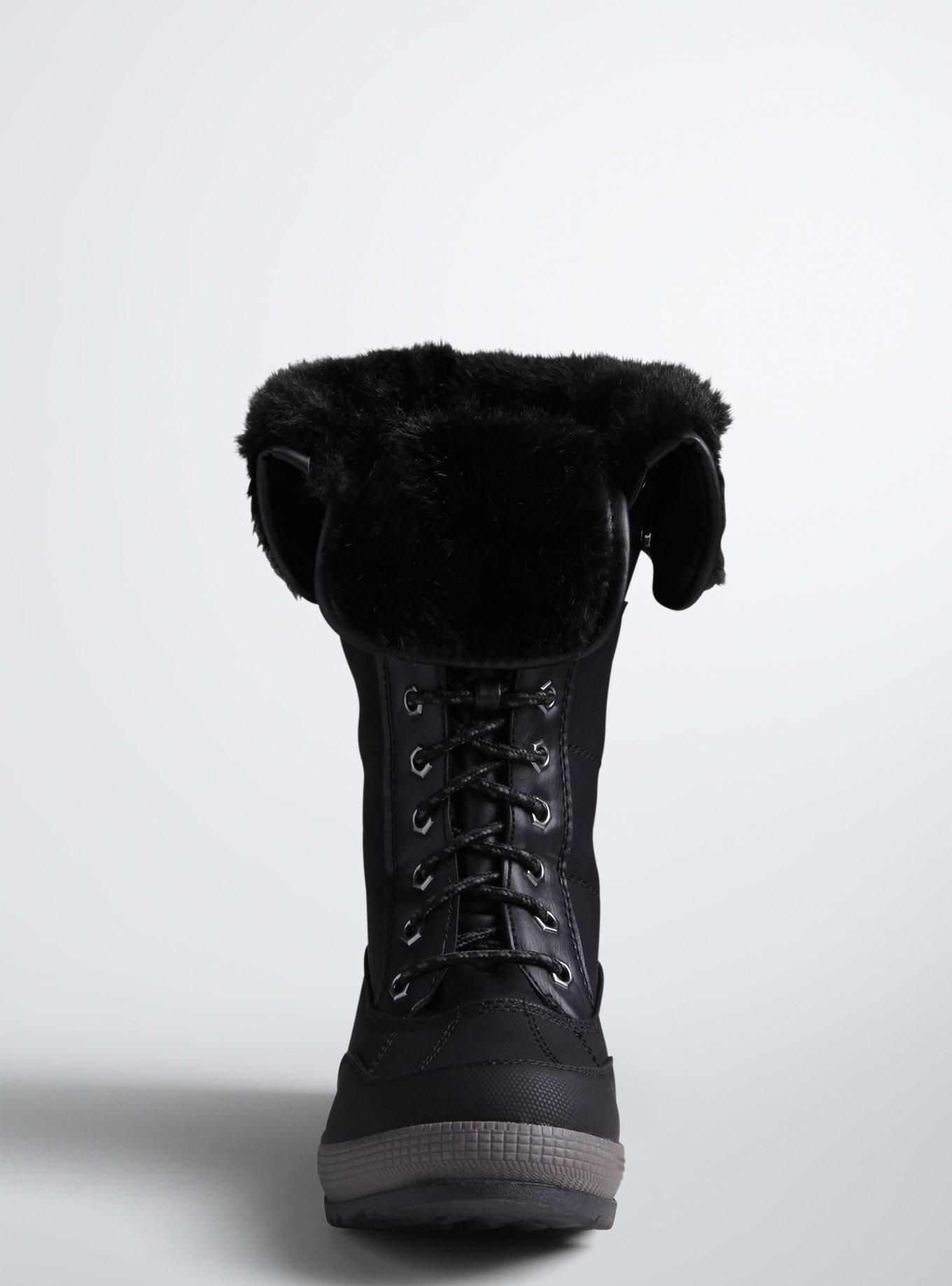 Wide width fur boots sale