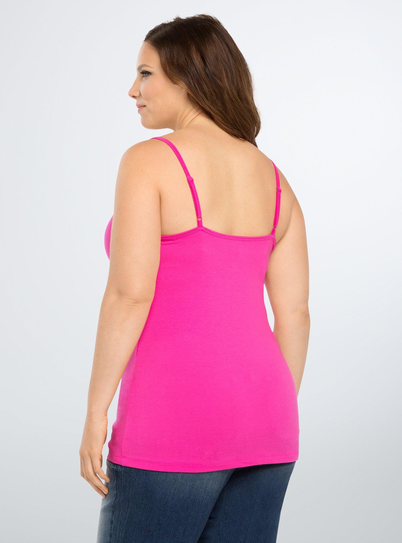 Plus Size Foxy Cami, NEON FUCHSIA, alternate