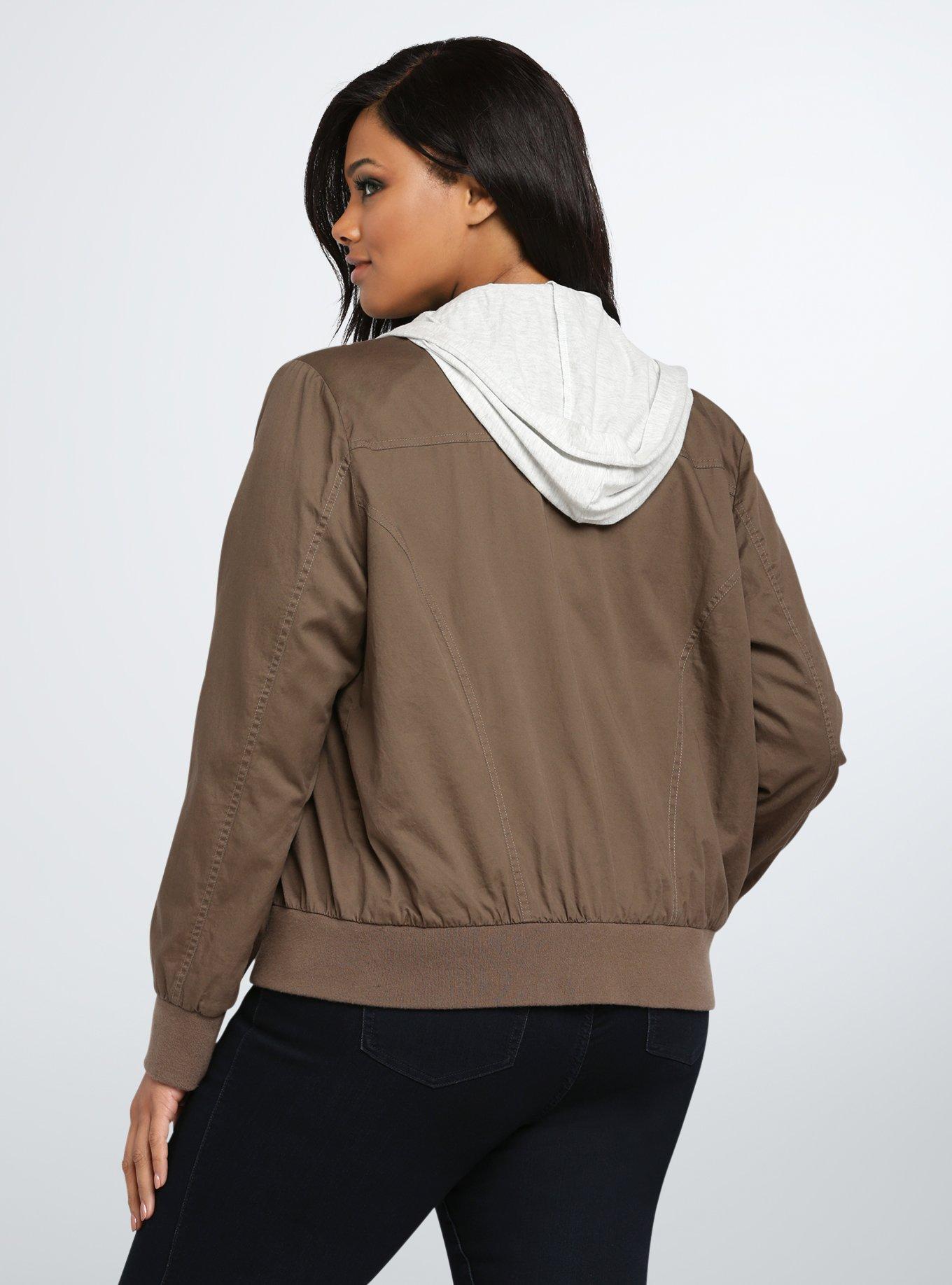 Bomber Jersey Hood Jacket, MOREL, alternate