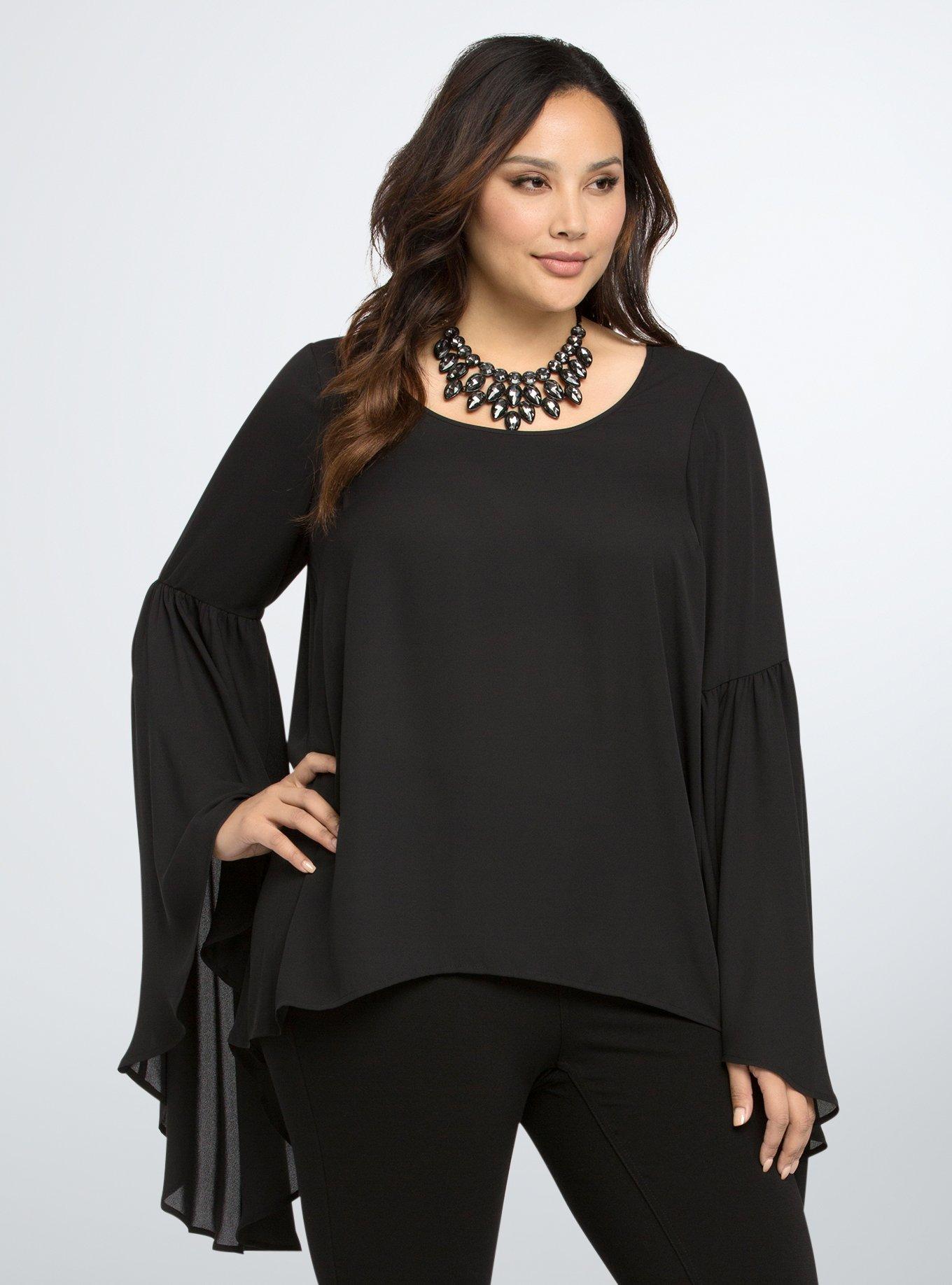 Plus Size - Extreme Bell Sleeve Blouse - Torrid Plus Size - Extreme Bell Sleeve Blouse - Torrid