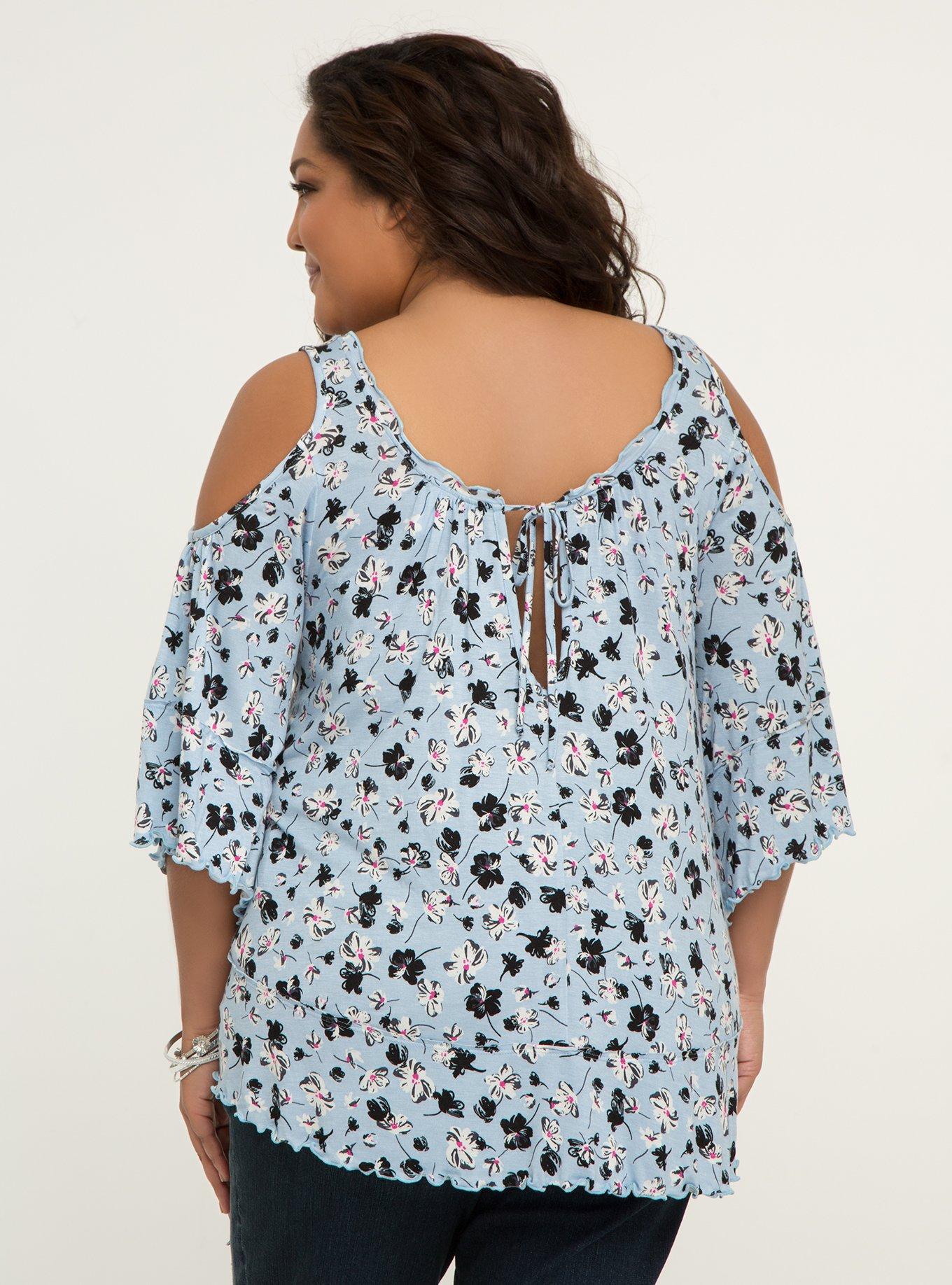 Plus Size - Floral Cold Shoulder Peasant Top - Torrid