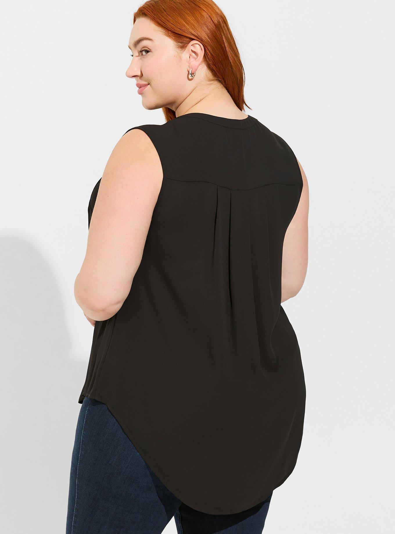 Harper Georgette Sleeveless Blouse, DEEP BLACK, alternate