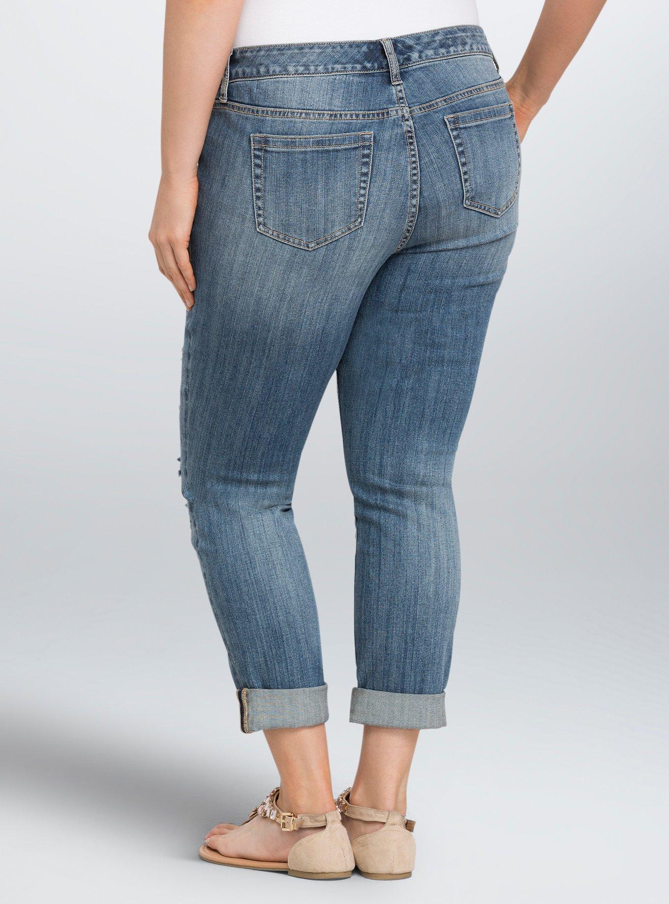 Plus Size - Torrid Premium Boyfriend Jeans - Light Wash with