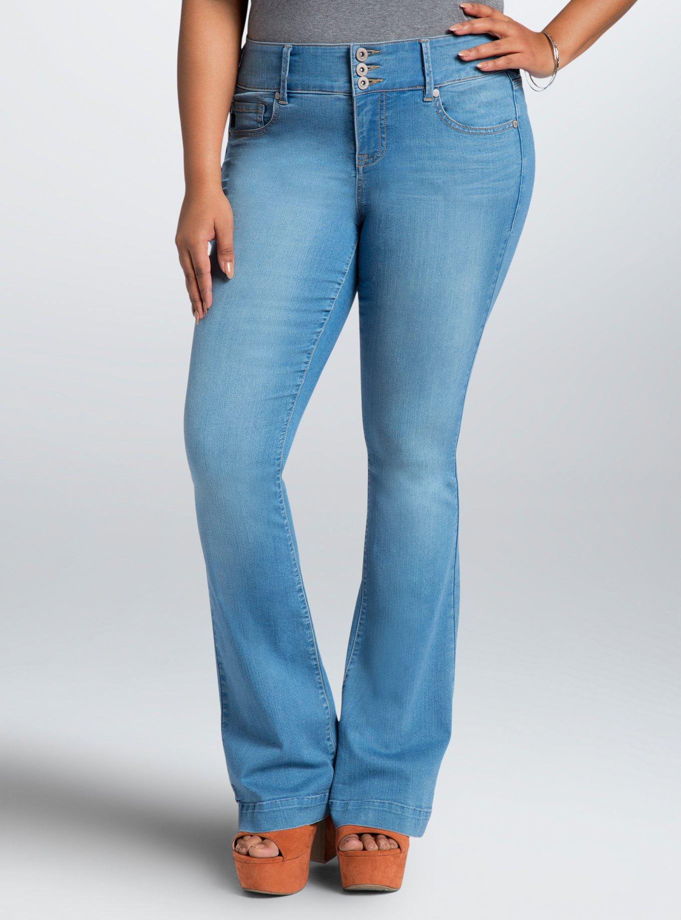 Plus Size Flared Jean - Light Wash, , hi-res