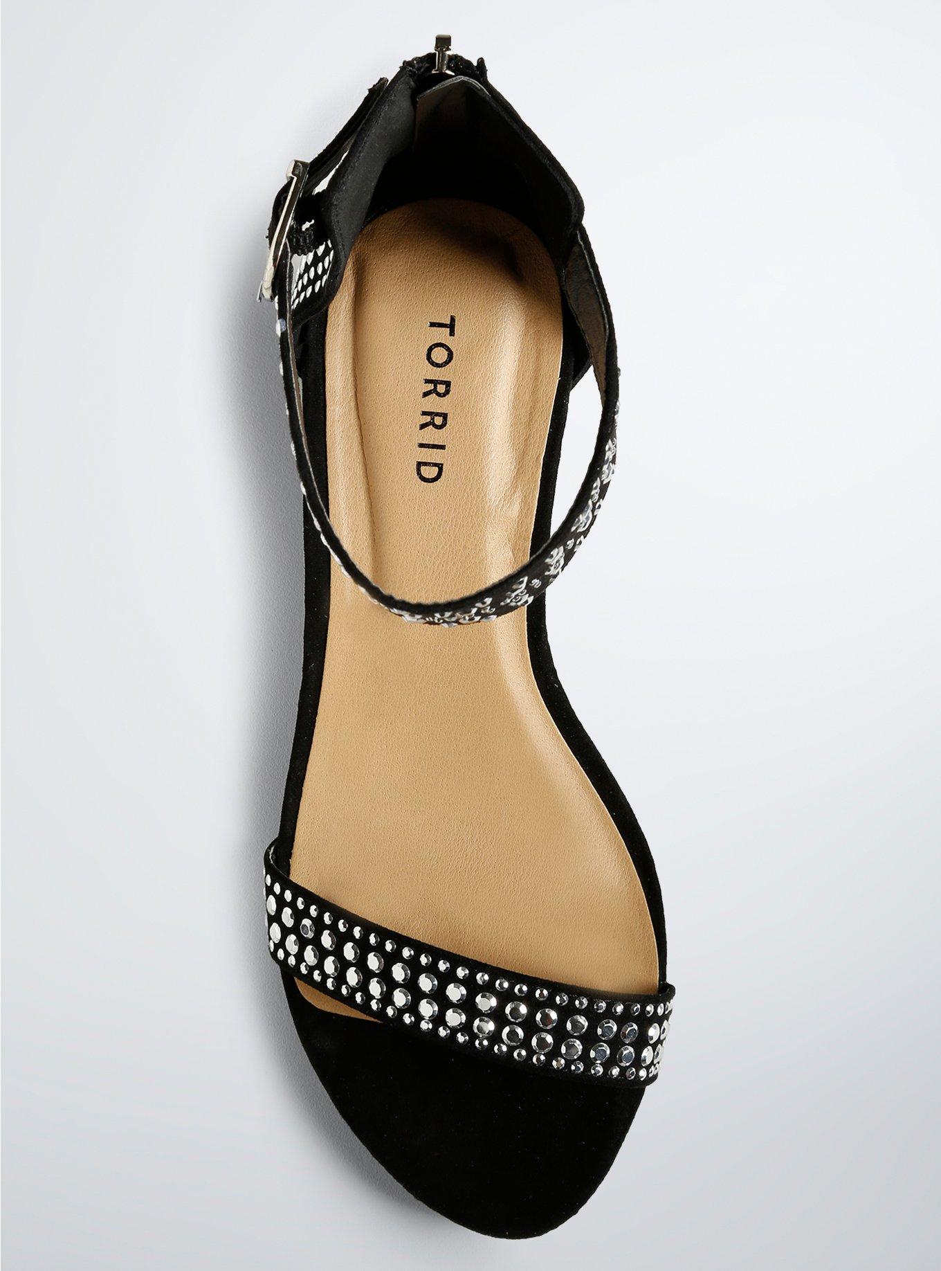 Plus Size Rhinestone Mini Wedges (Wide Width), BLACK, alternate