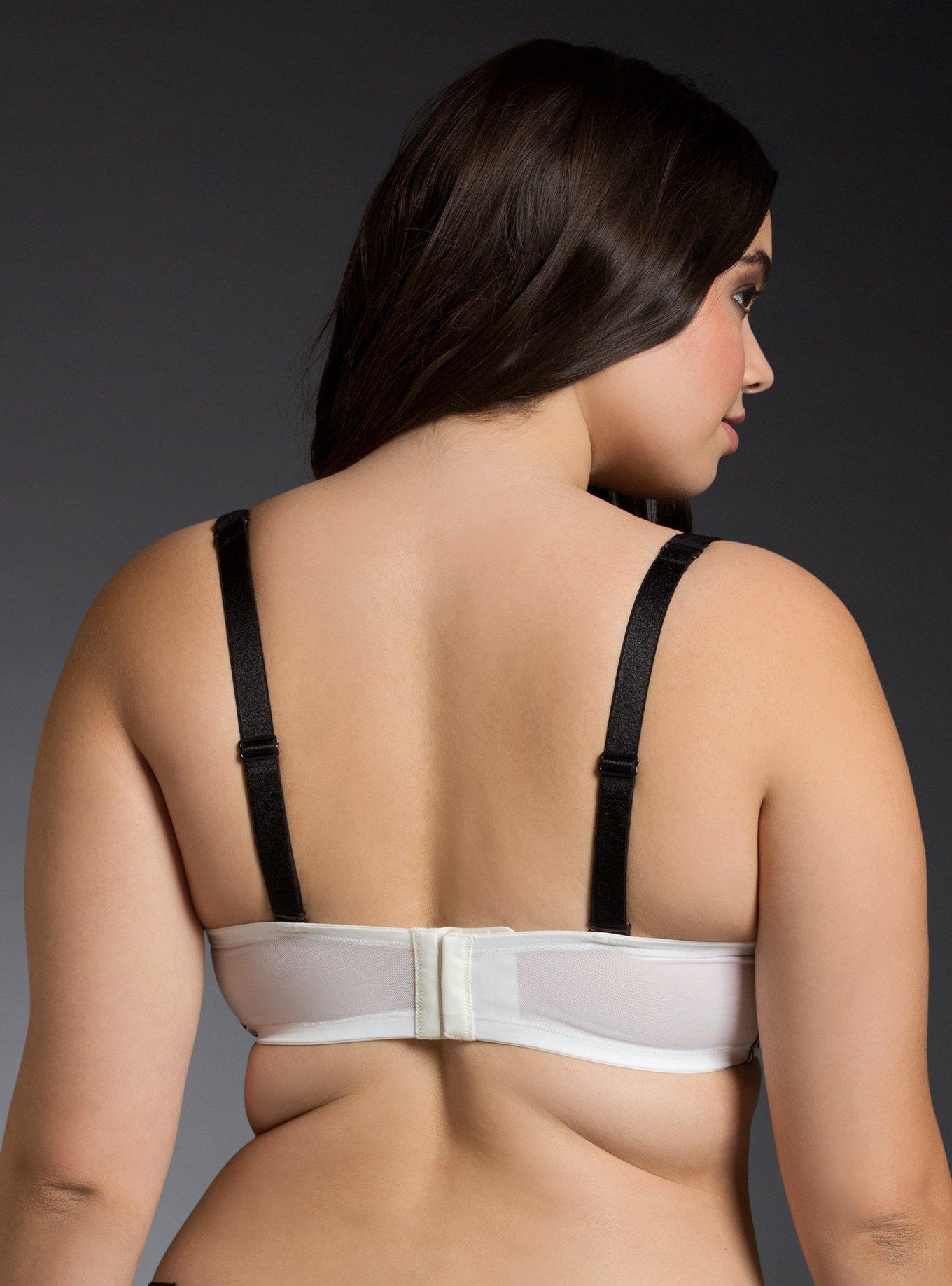 Embroidered Push Up Plunge Bra, MARSHMALLOW, alternate