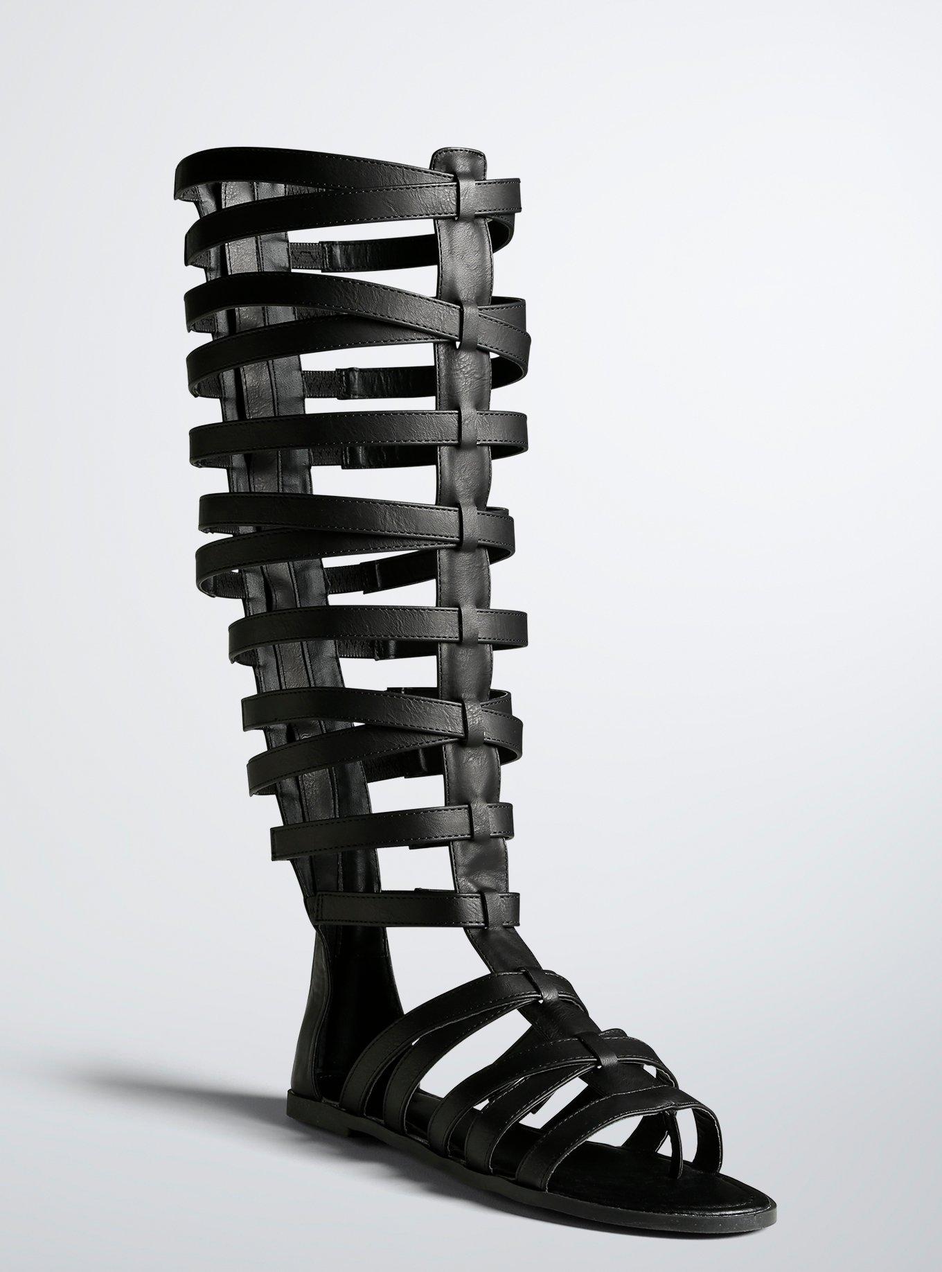 Plus Size Tall Gladiator Cage Sandals Wide Width Wide Calf