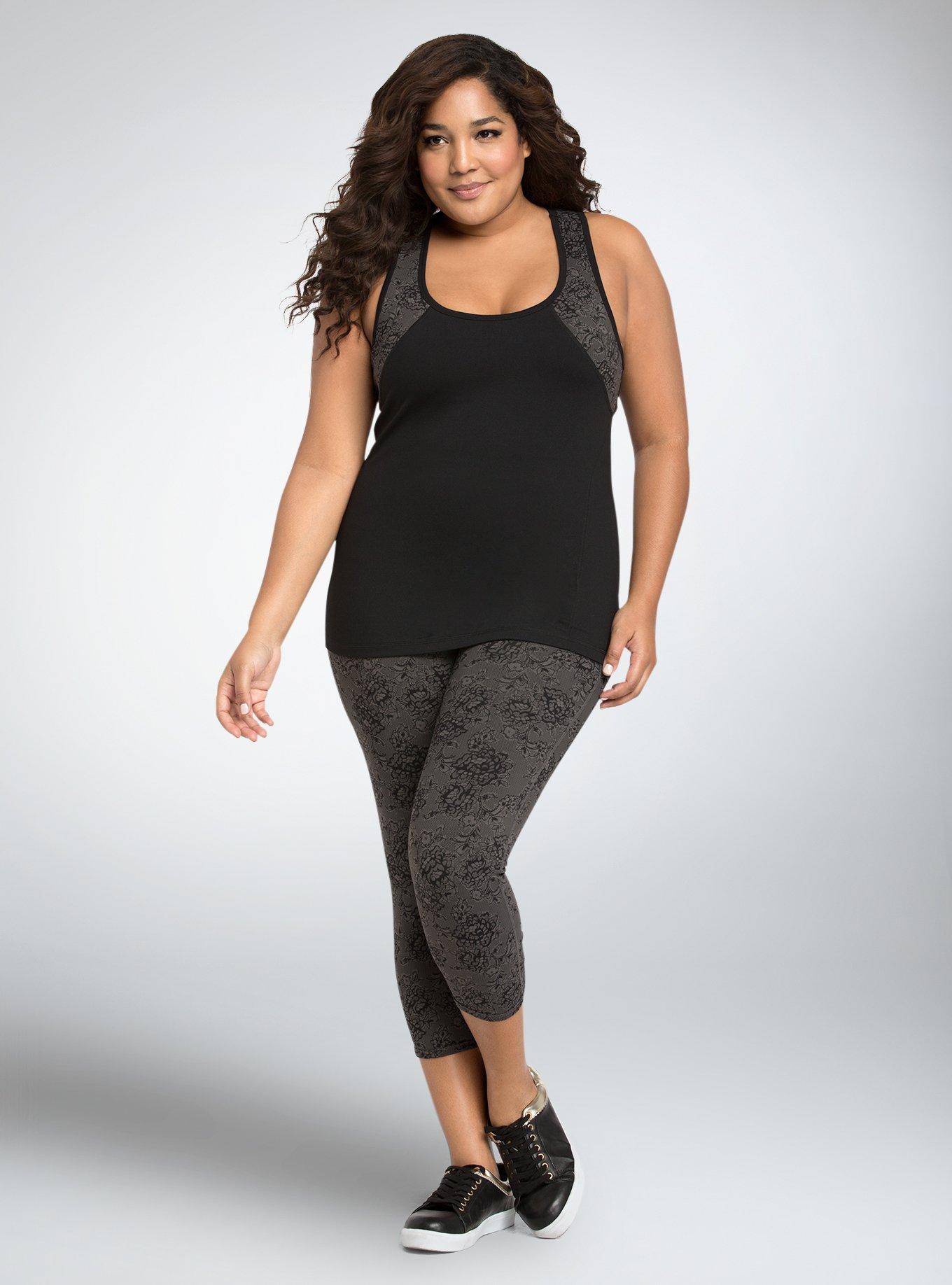 Plus Size Torrid Active - Lace Print Tank Top, NONEC, alternate