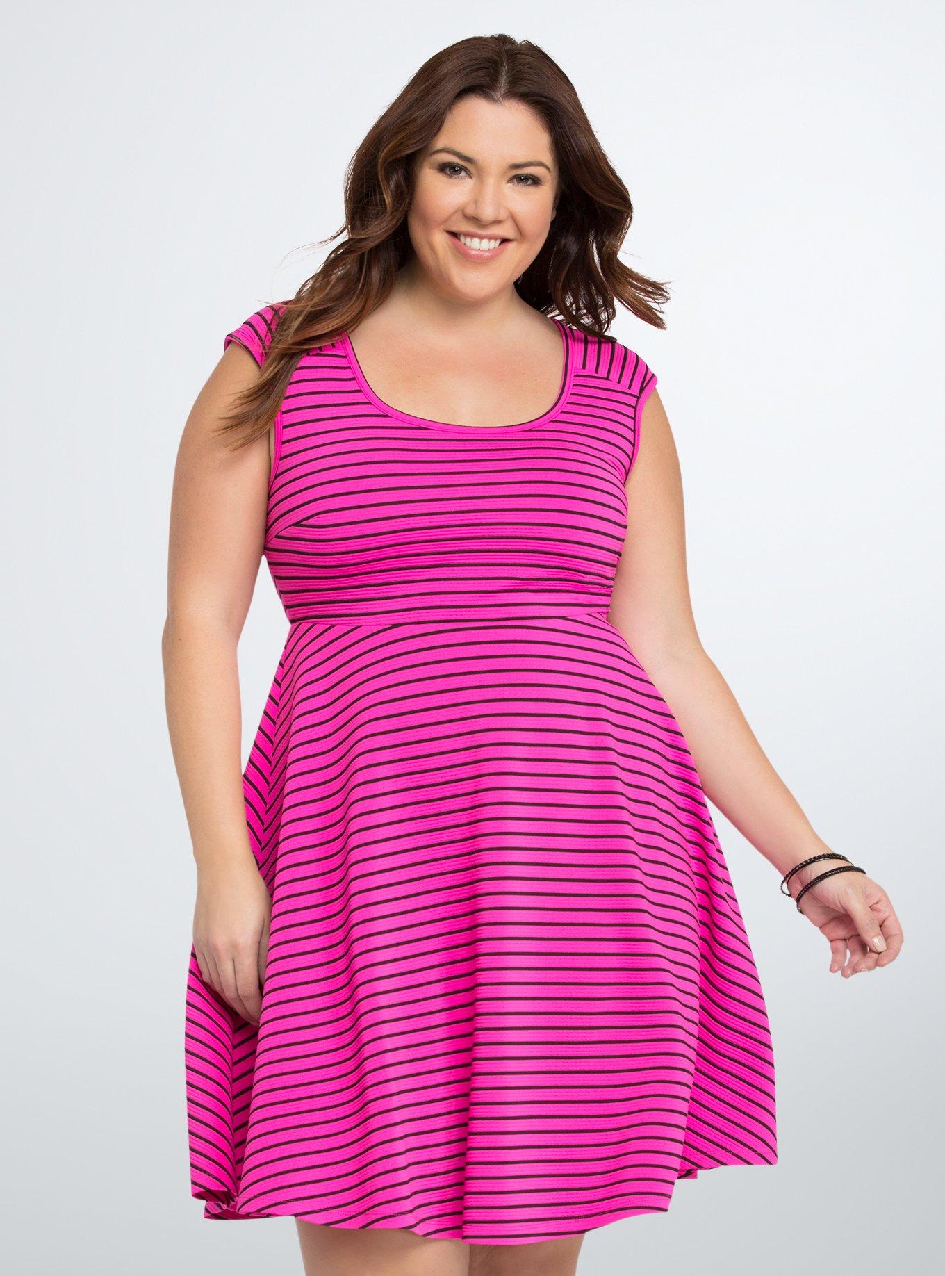 Torrid black and outlet white striped dress