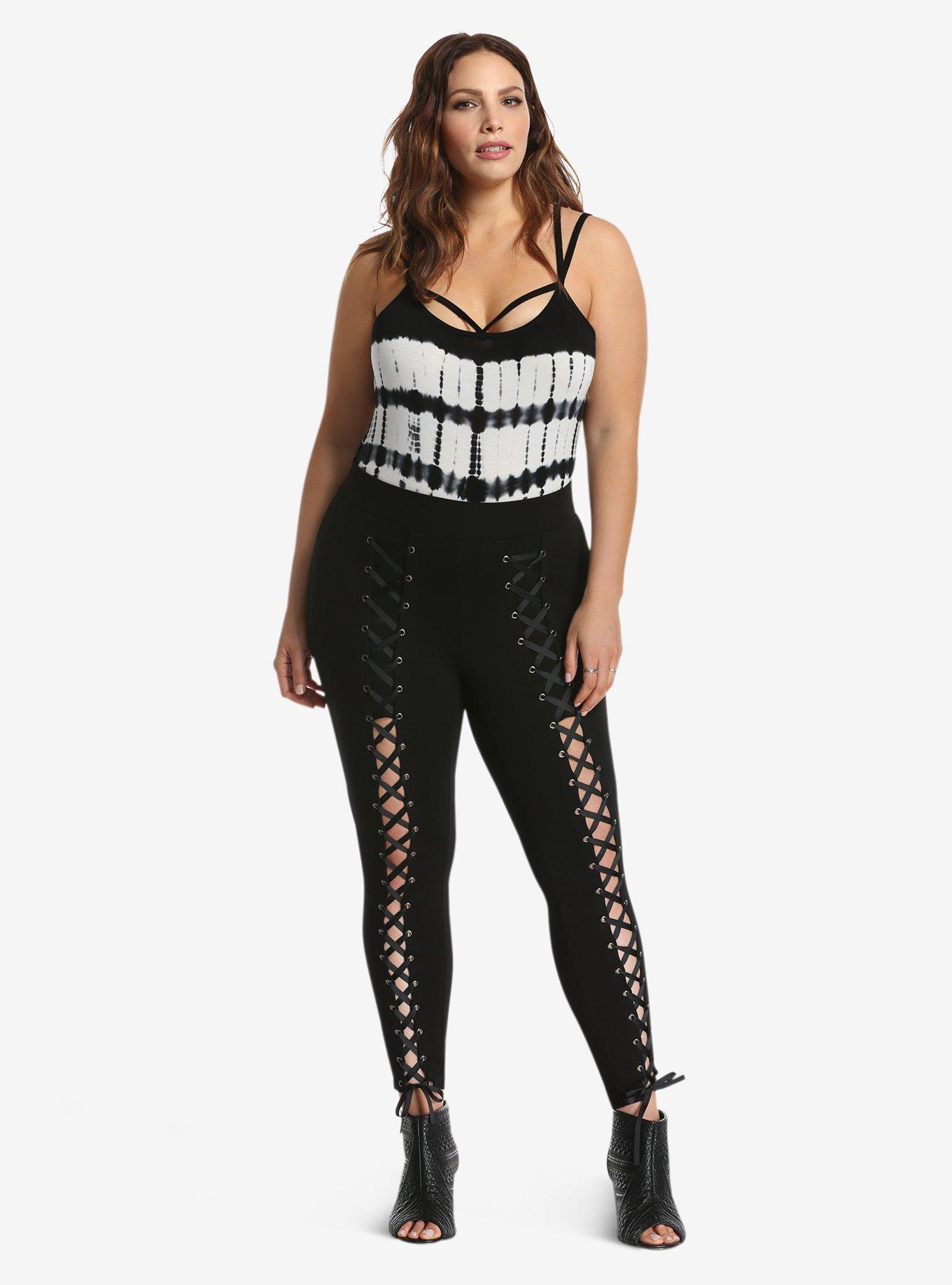 Plus Size Premium Ponte Lace Up Pixie Pant Black Torrid