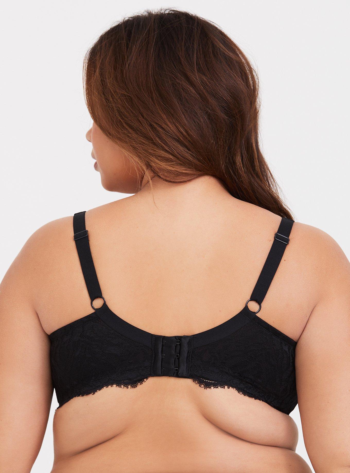 Balconette Push-Up Smooth Straight Back Bra, BLACK, alternate