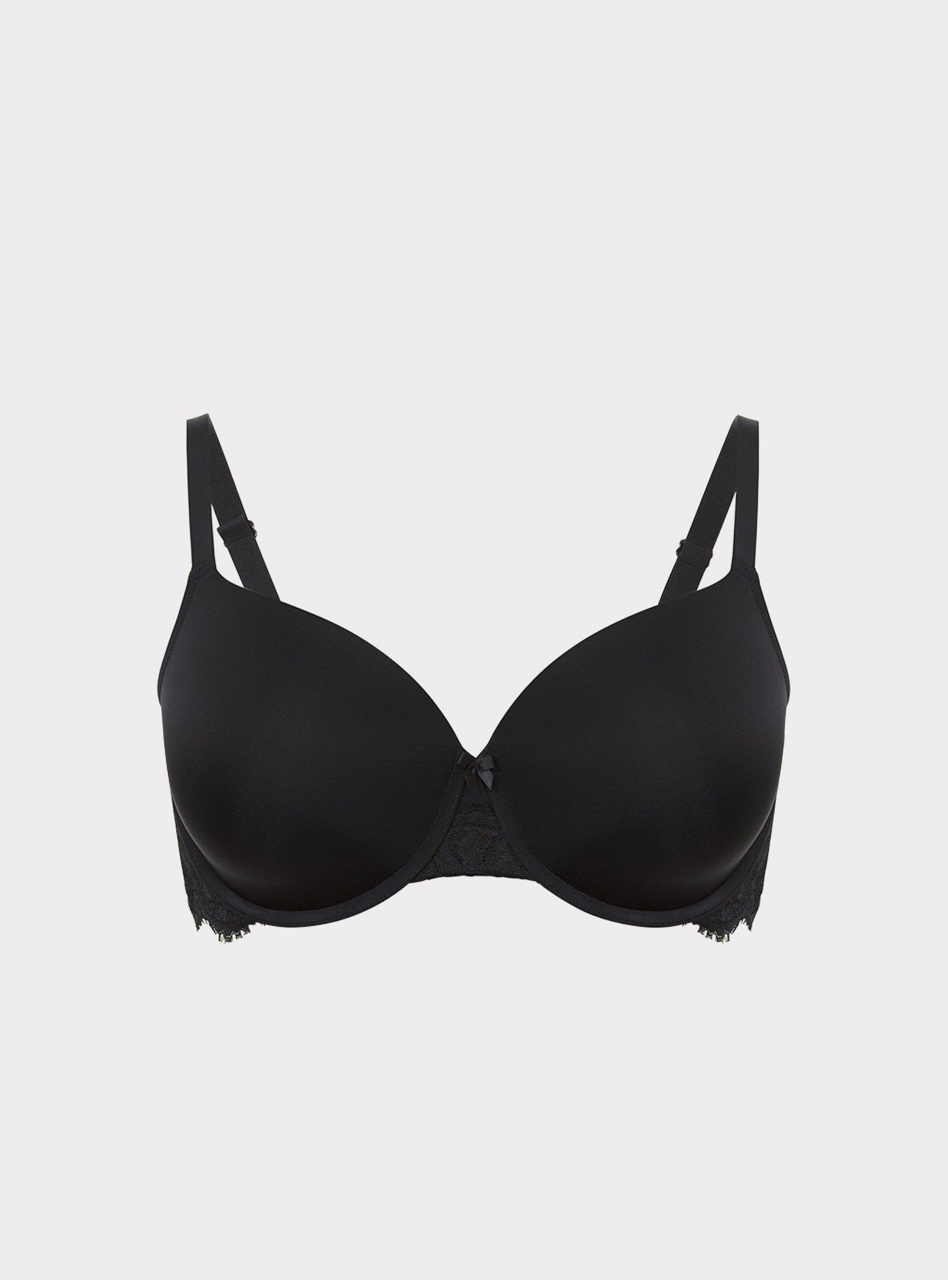Balconette Push-Up Smooth Straight Back Bra, BLACK, hi-res