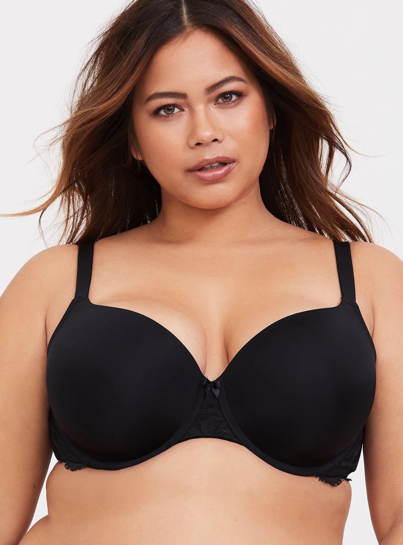 Balconette Push-Up Smooth Straight Back Bra, BLACK, hi-res