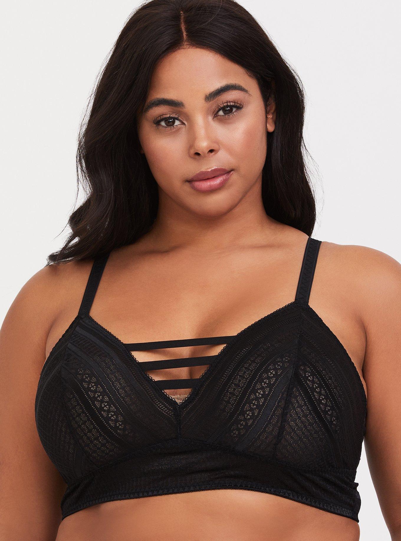 Plus Size - Lightly Lined Linear Lace Bralette - Torrid