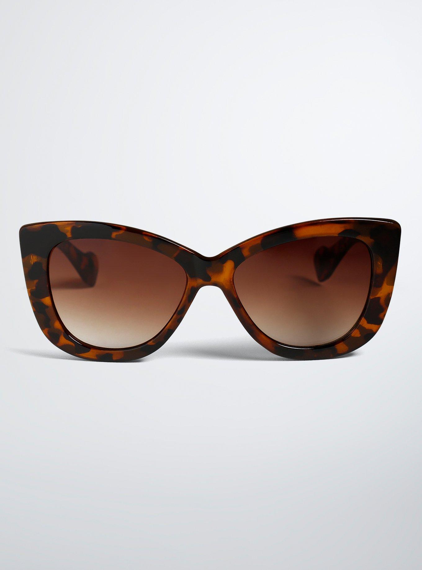 Tortoise Square Cat Eye Sunglasses, , hi-res